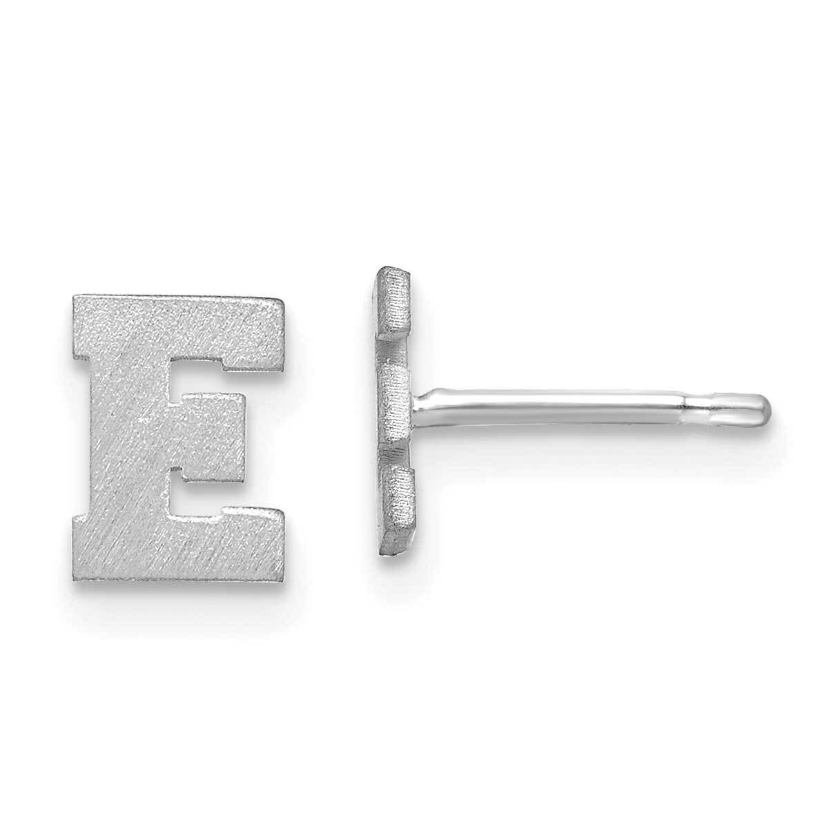 Initial Letter E Post Earrings 10k White Gold Brushed 10XNE45W/E, MPN: 10XNE45W/E,