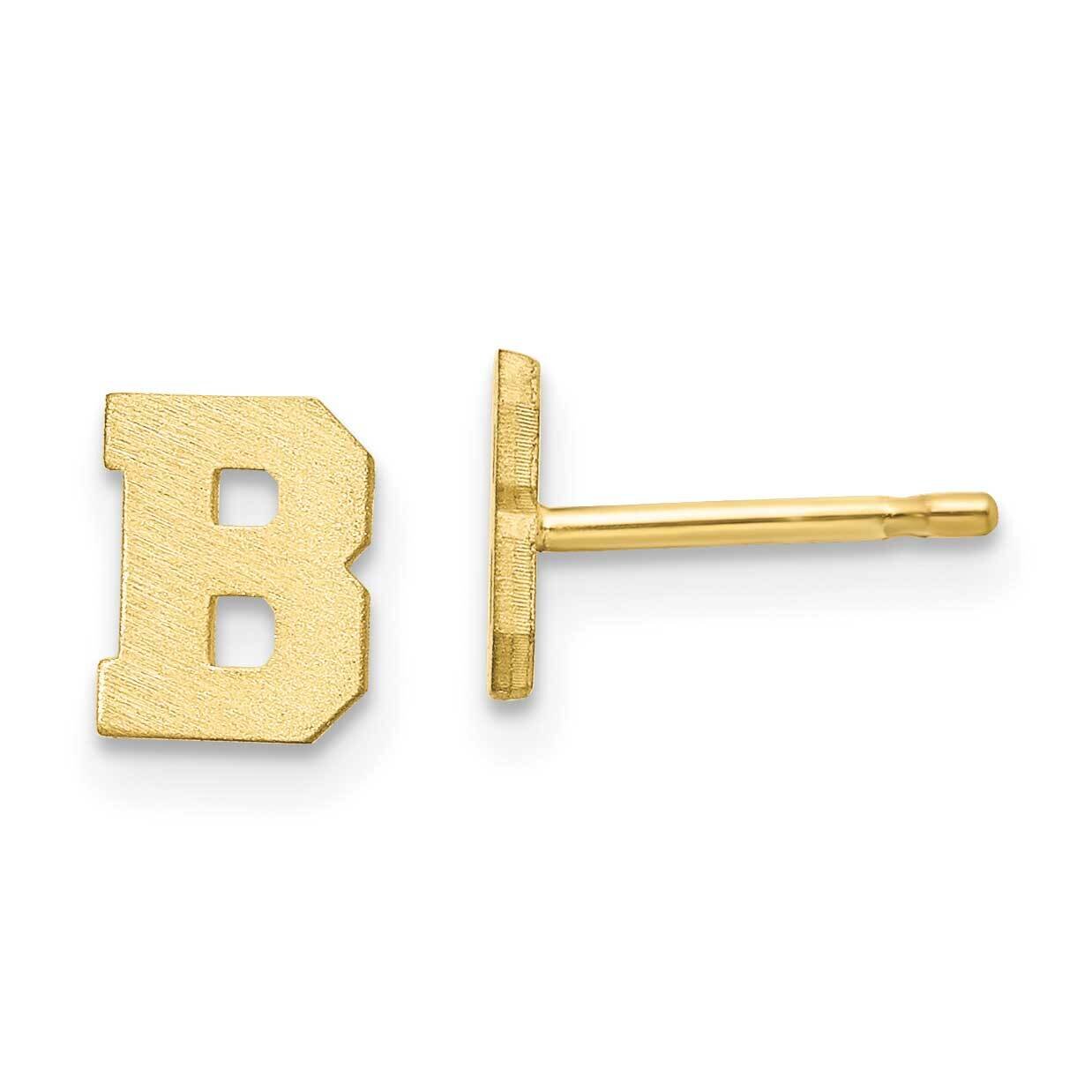 Initial Letter B Post Earrings 10k Gold Brushed 10XNE45Y/B, MPN: 10XNE45Y/B,