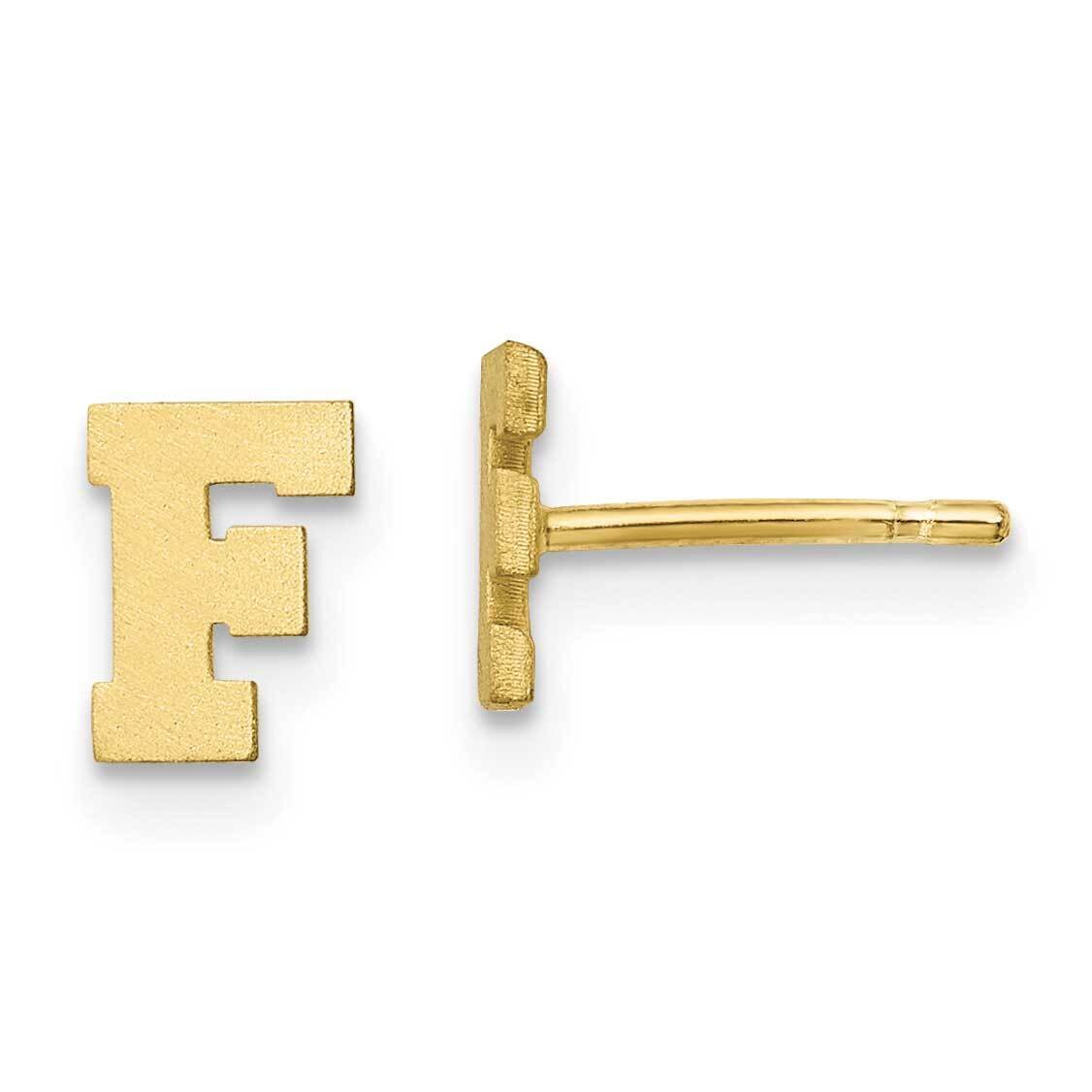 Initial Letter F Post Earrings 10k Gold Brushed 10XNE45Y/F, MPN: 10XNE45Y/F,