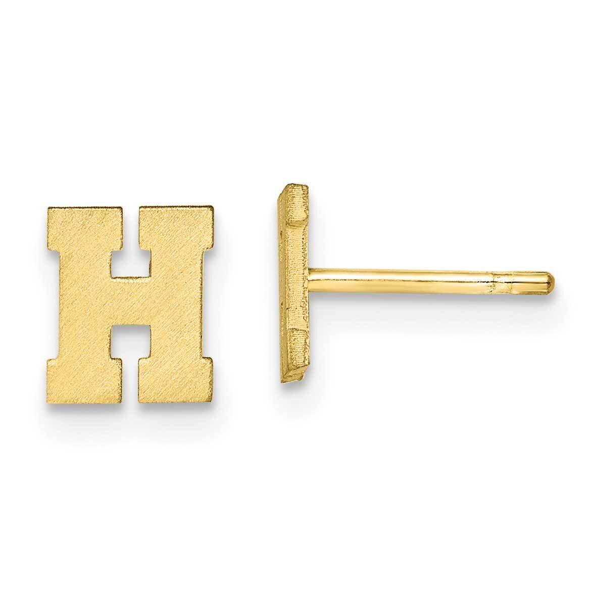 Initial Letter H Post Earrings 10k Gold Brushed 10XNE45Y/H, MPN: 10XNE45Y/H,