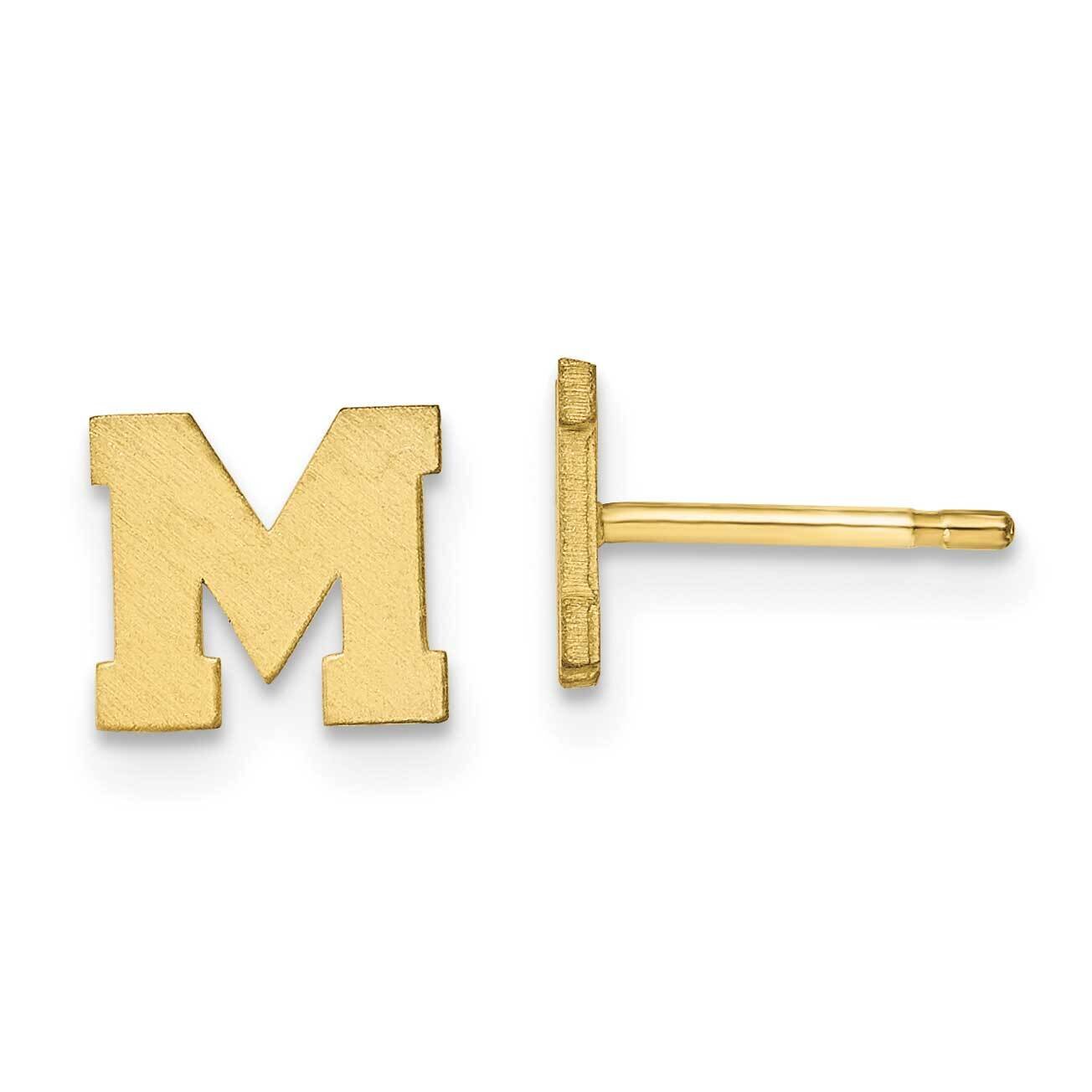 Initial Letter M Post Earrings 10k Gold Brushed 10XNE45Y/M, MPN: 10XNE45Y/M,