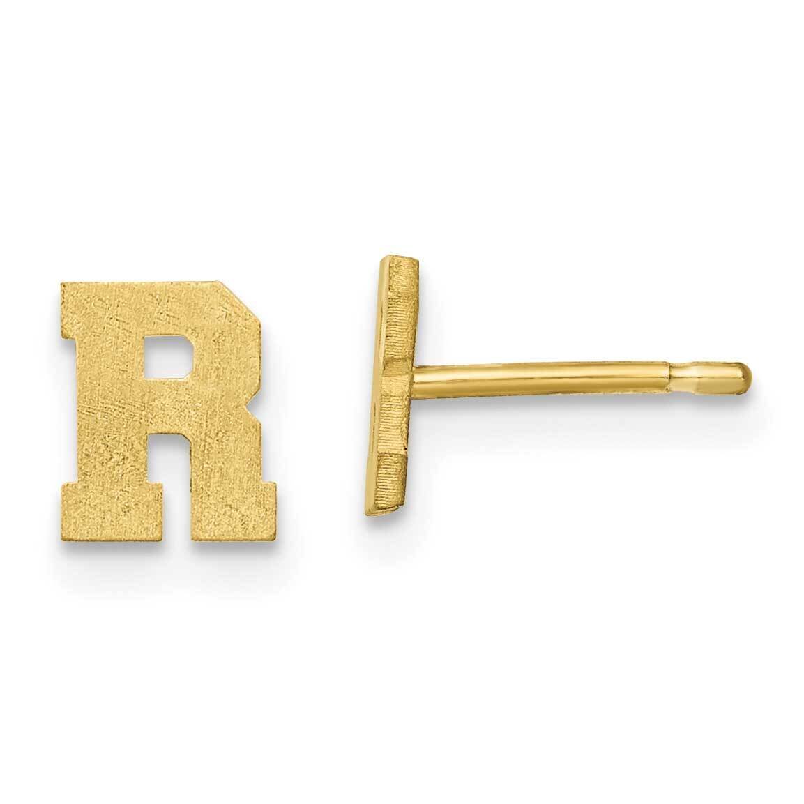 Initial Letter R Post Earrings 10k Gold Brushed 10XNE45Y/R, MPN: 10XNE45Y/R,