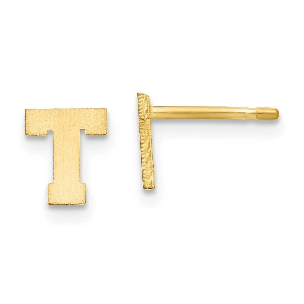 Initial Letter T Post Earrings 10k Gold Brushed 10XNE45Y/T, MPN: 10XNE45Y/T,