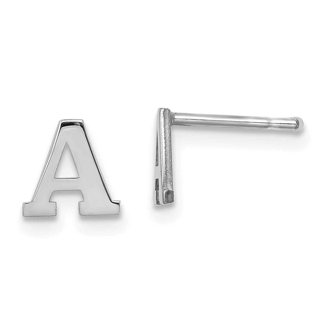 Polished Initial Letter A Post Earrings 10k White Gold 10XNE46W/A, MPN: 10XNE46W/A,