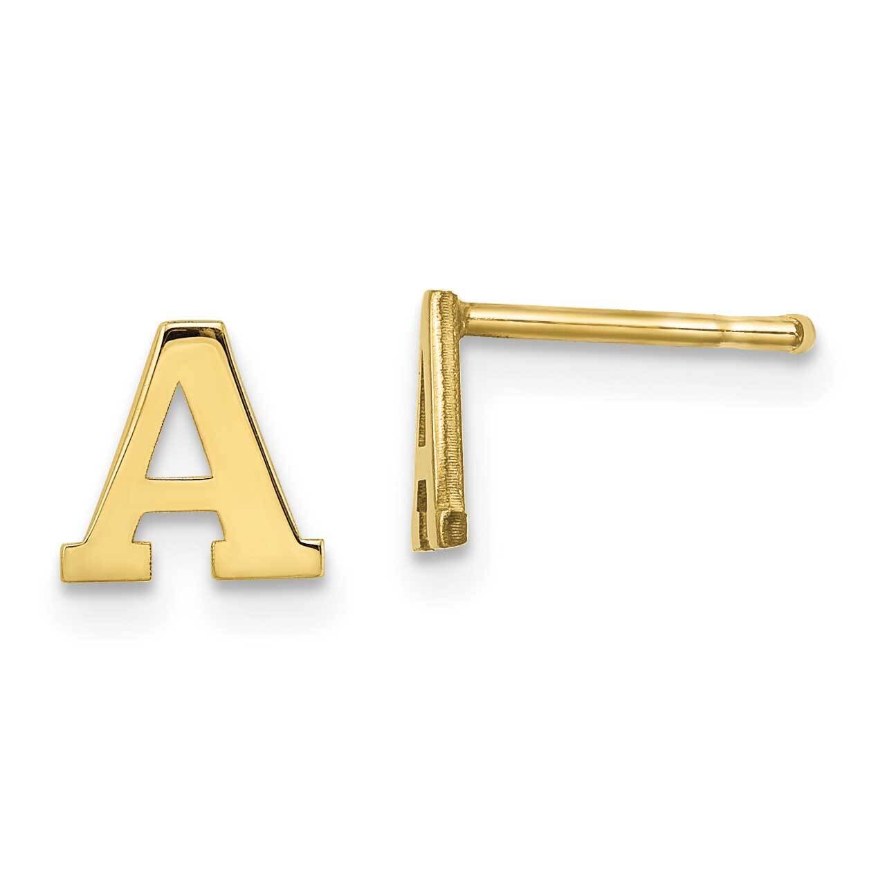 Initial Letter A Post Earrings 10k Gold Polished 10XNE46Y/A, MPN: 10XNE46Y/A,