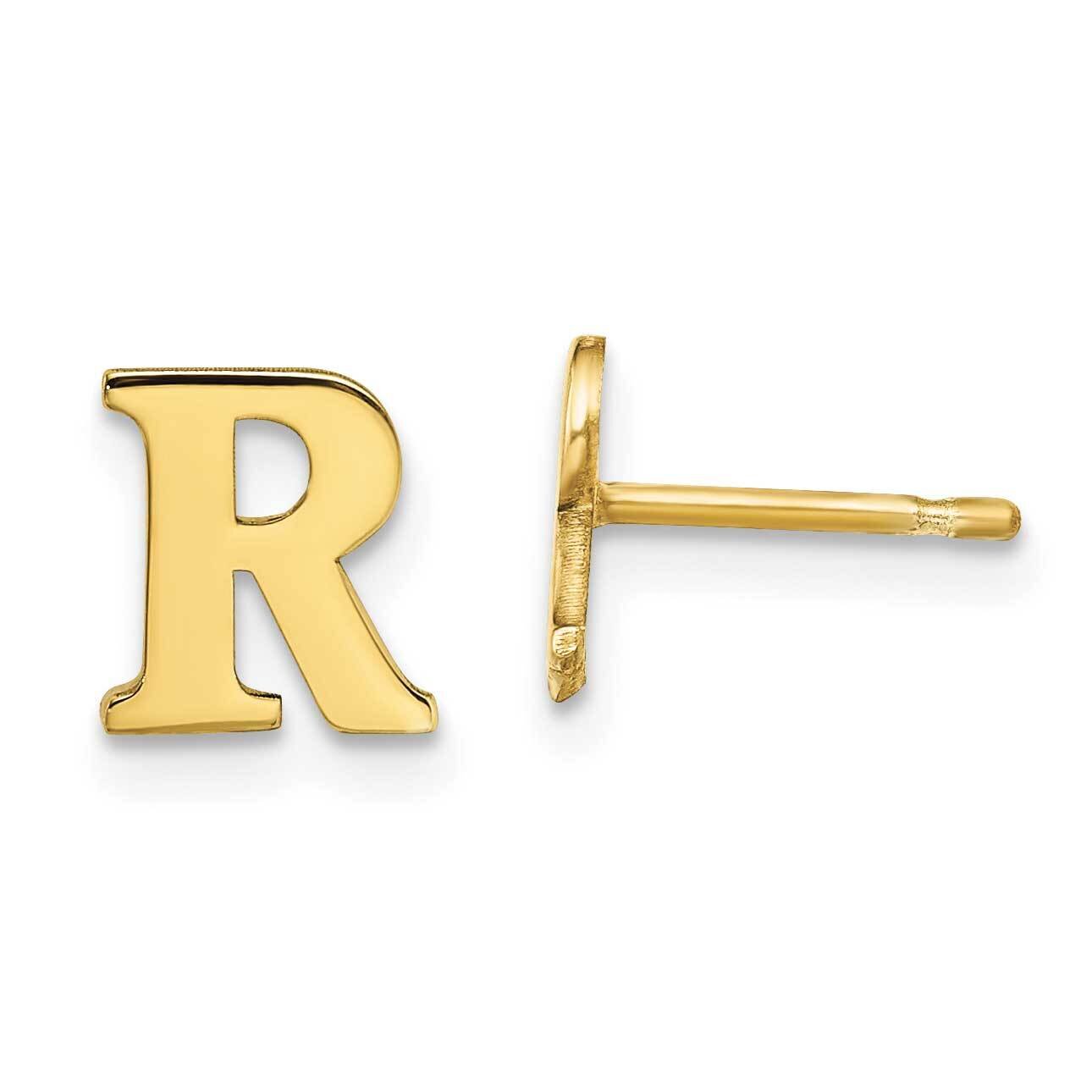 Initial Letter R Post Earrings 10k Gold Polished 10XNE46Y/R