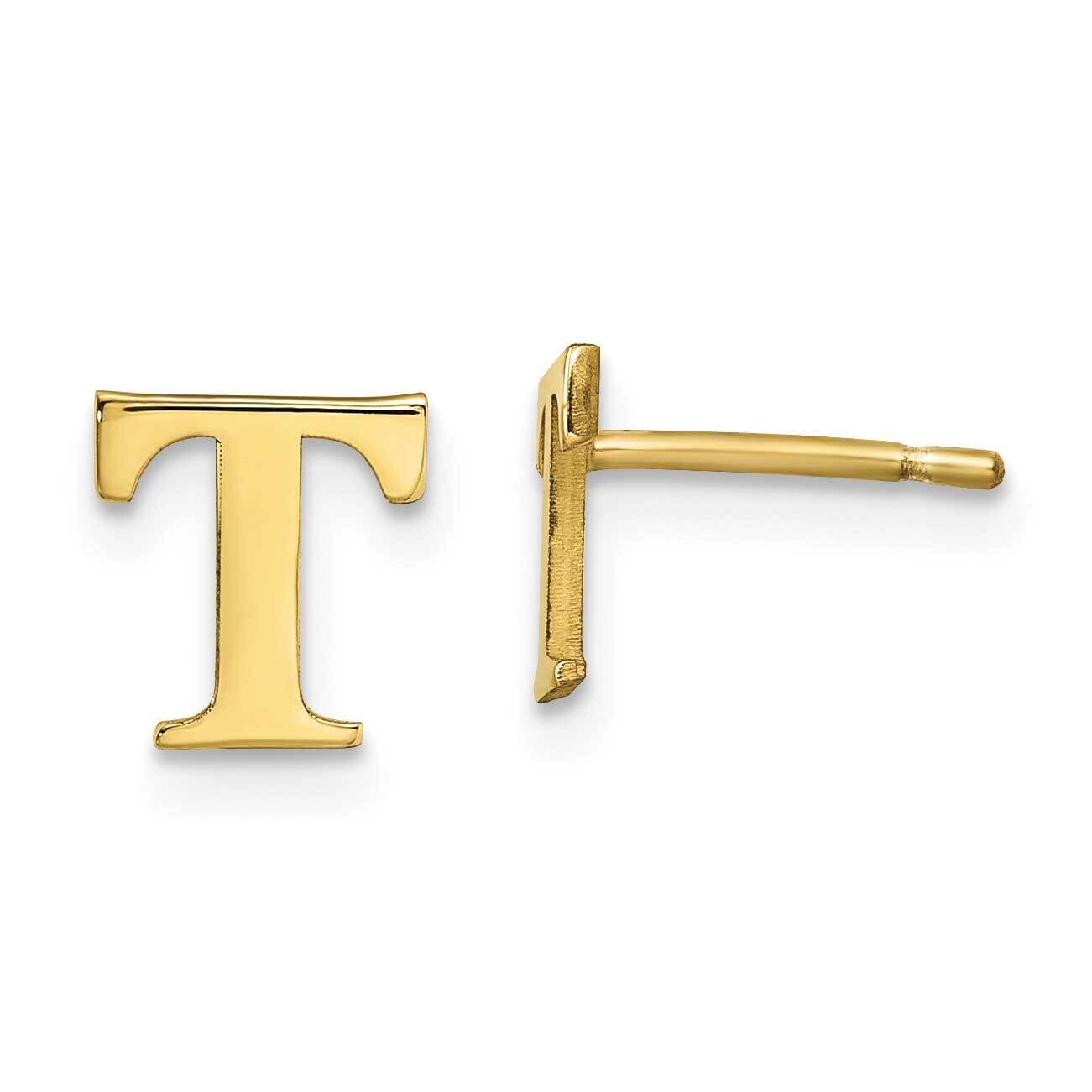 Initial Letter T Post Earrings 10k Gold Polished 10XNE46Y/T, MPN: 10XNE46Y/T,