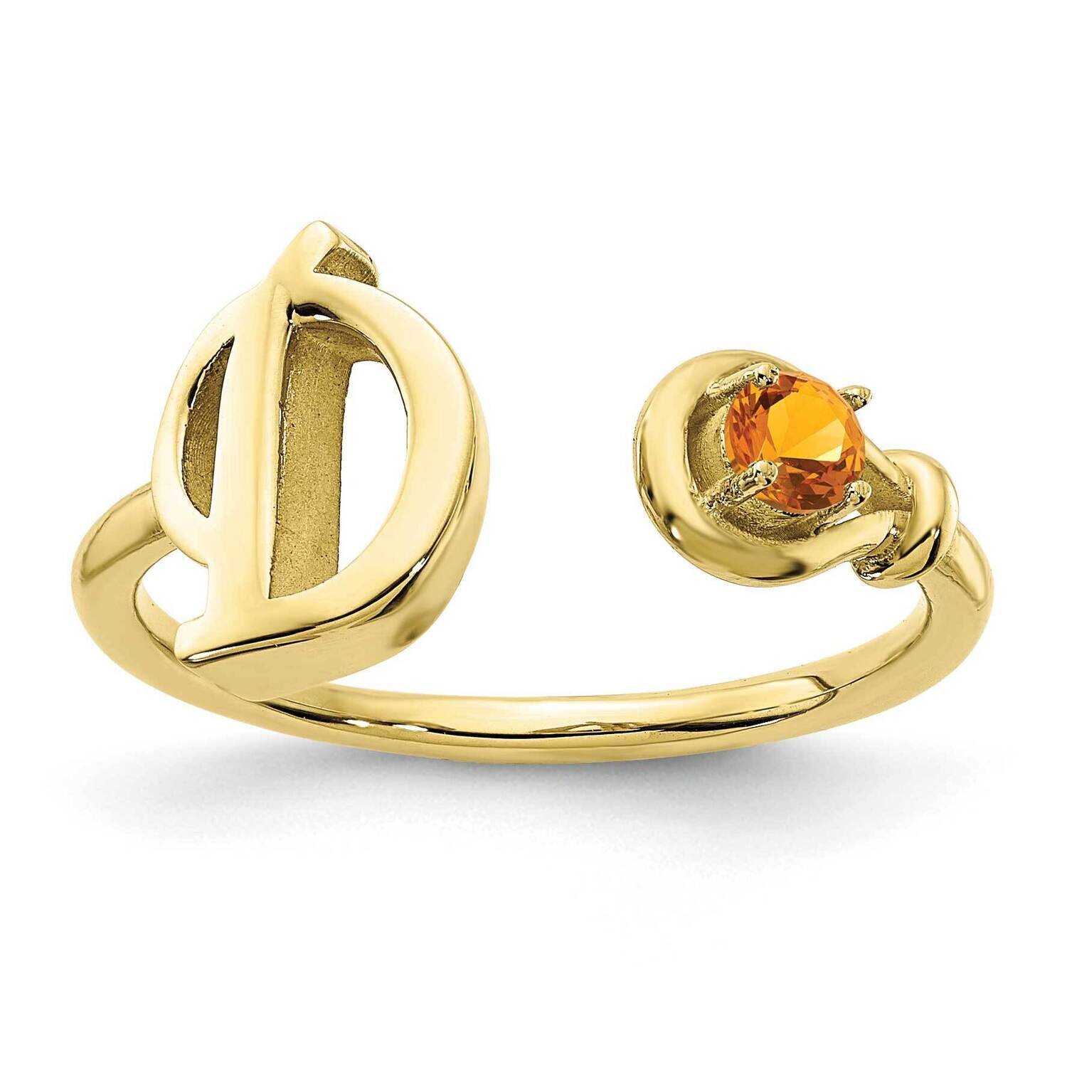 Letter D with Birthstone Ring 10k Gold 10XNR81DY, MPN: 10XNR81DY, 191101993671