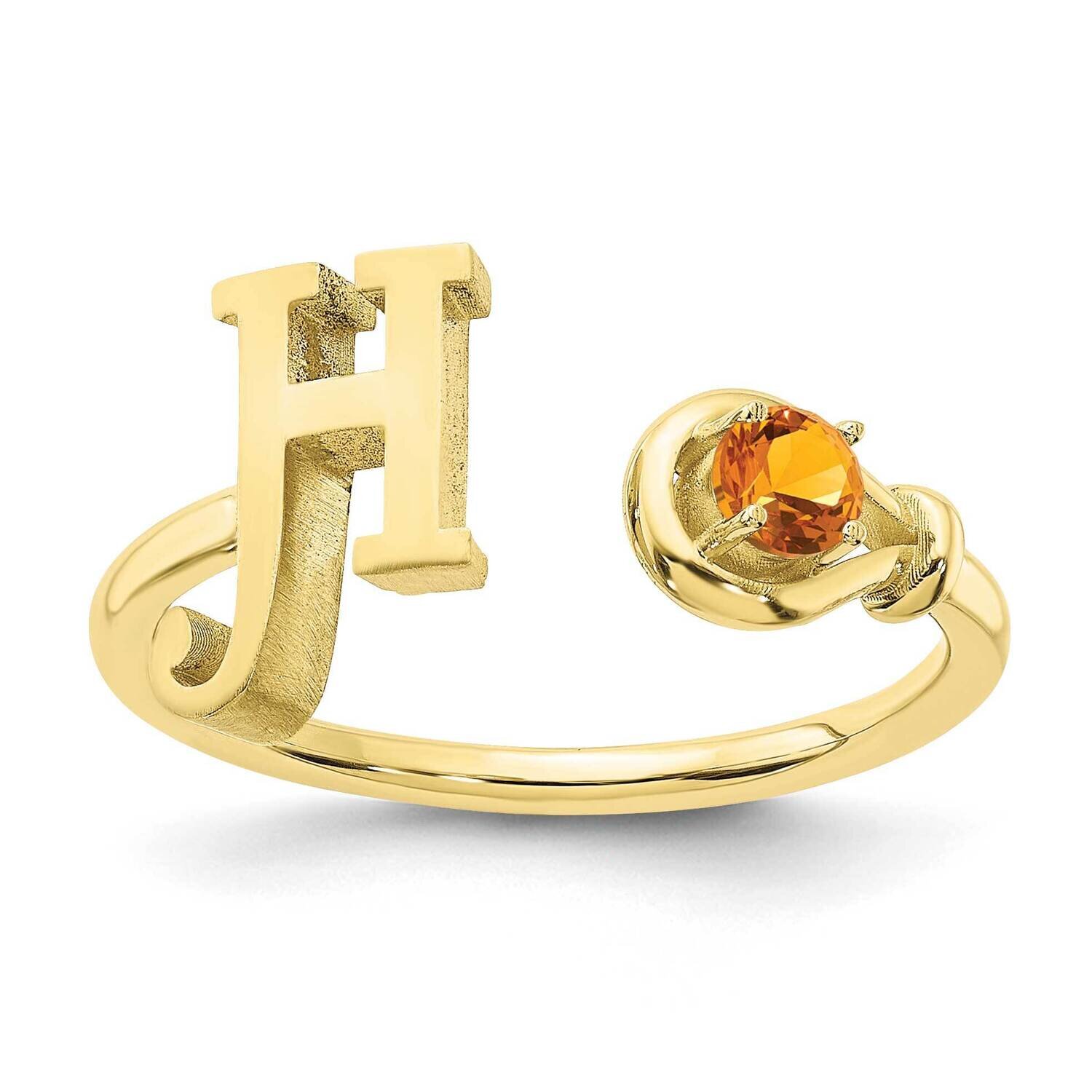 Letter H with Birthstone Ring 10k Gold 10XNR81HY, MPN: 10XNR81HY, 191101993718