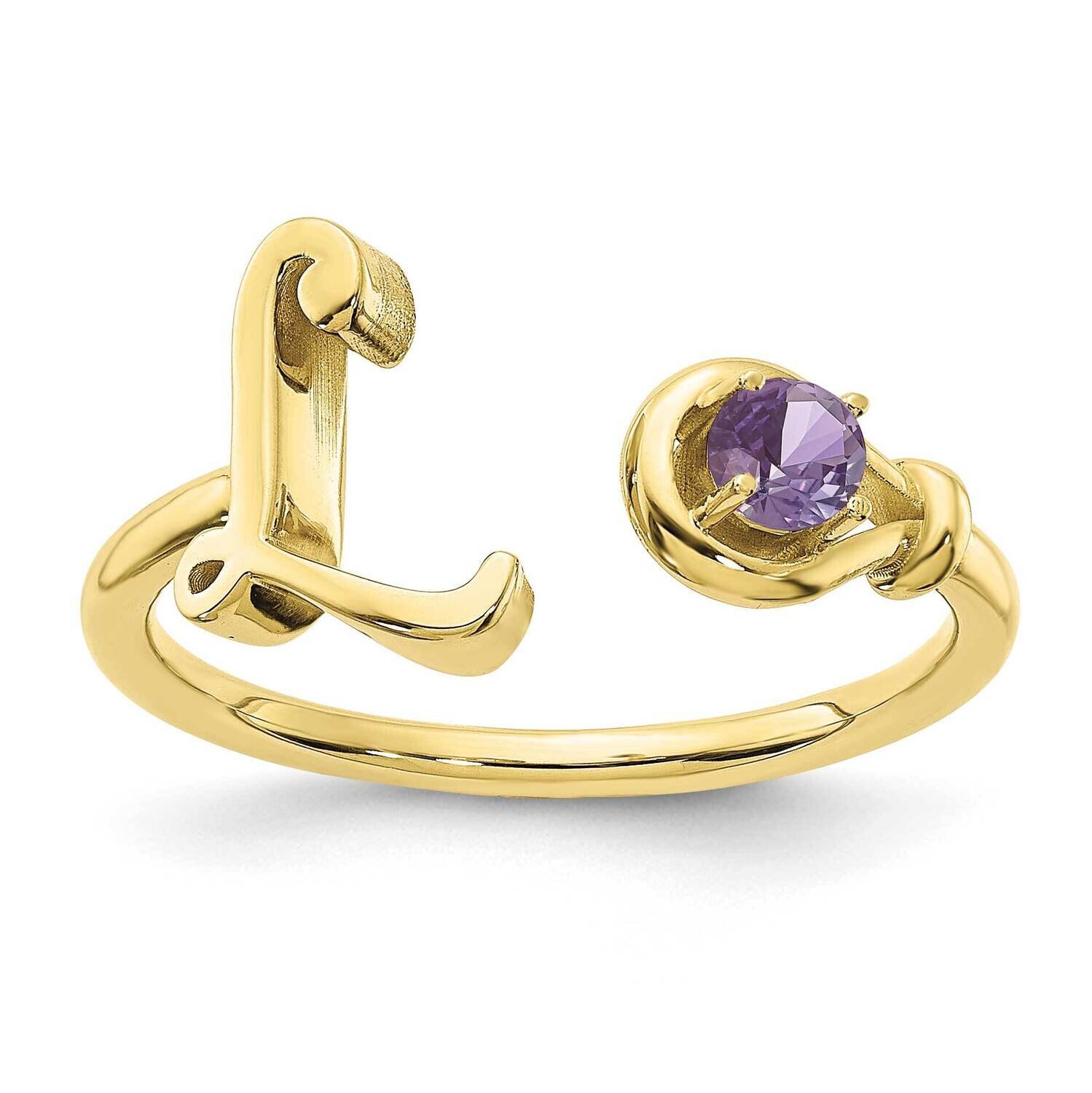 Letter L with Birthstone Ring 10k Gold 10XNR81LY