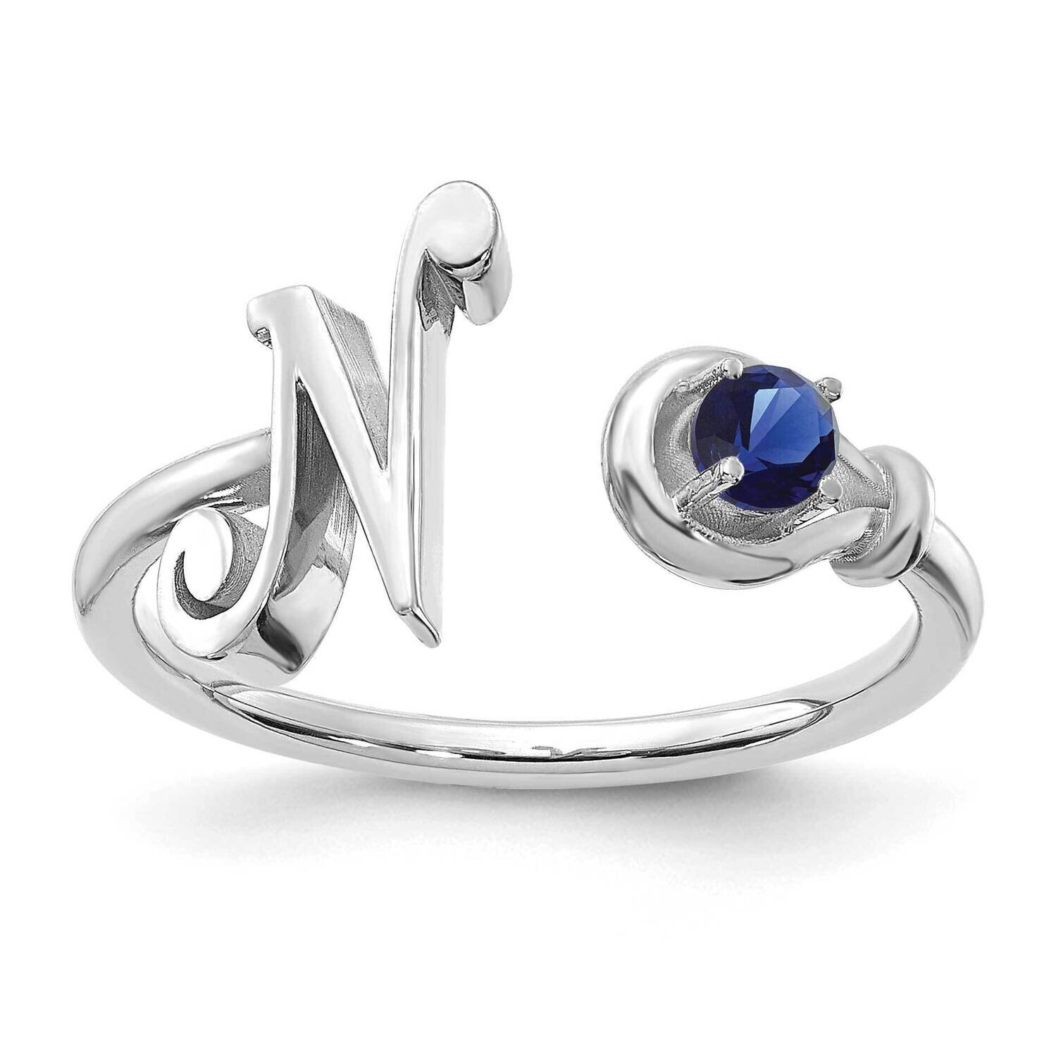 Letter N with Birthstone Ring 10k White Gold 10XNR81NW