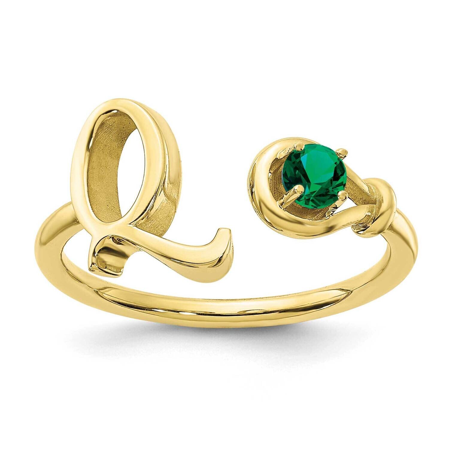 Letter Q with Birthstone Ring 10k Gold 10XNR81QY