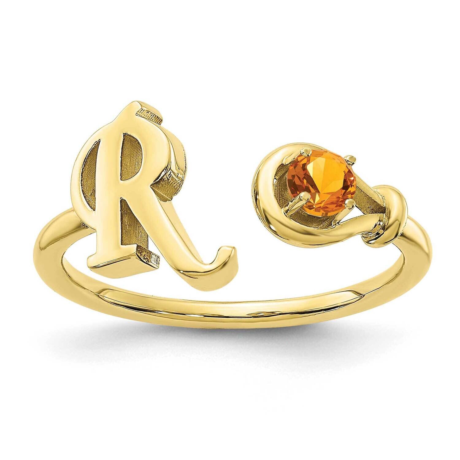 Letter R with Birthstone Ring 10k Gold 10XNR81RY, MPN: 10XNR81RY, 191101993817