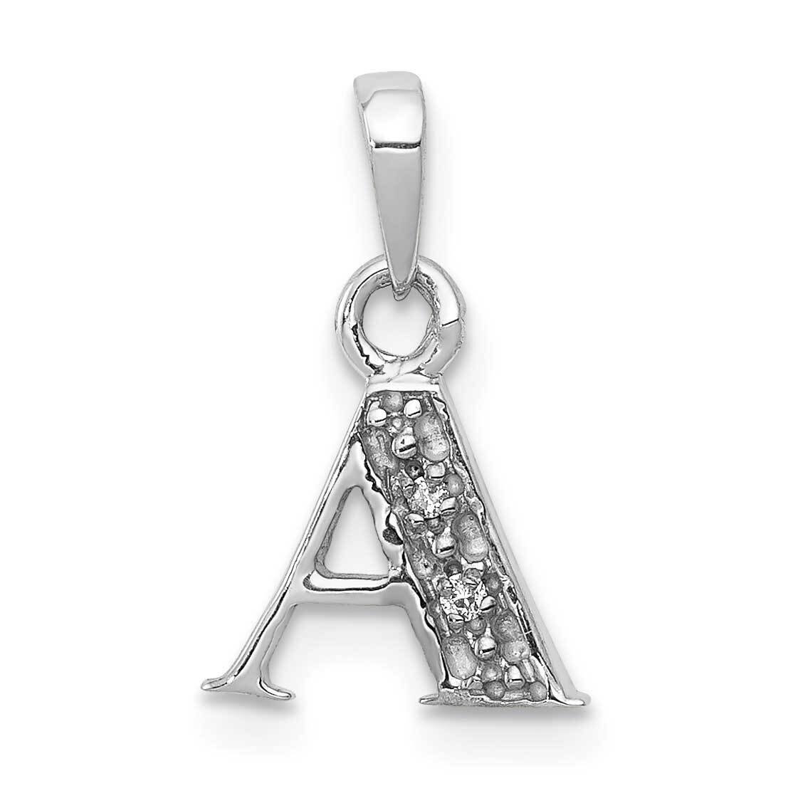 Diamond Initial A Pendant 10k White Gold Diamond 10YC251A, MPN: 10YC251A,