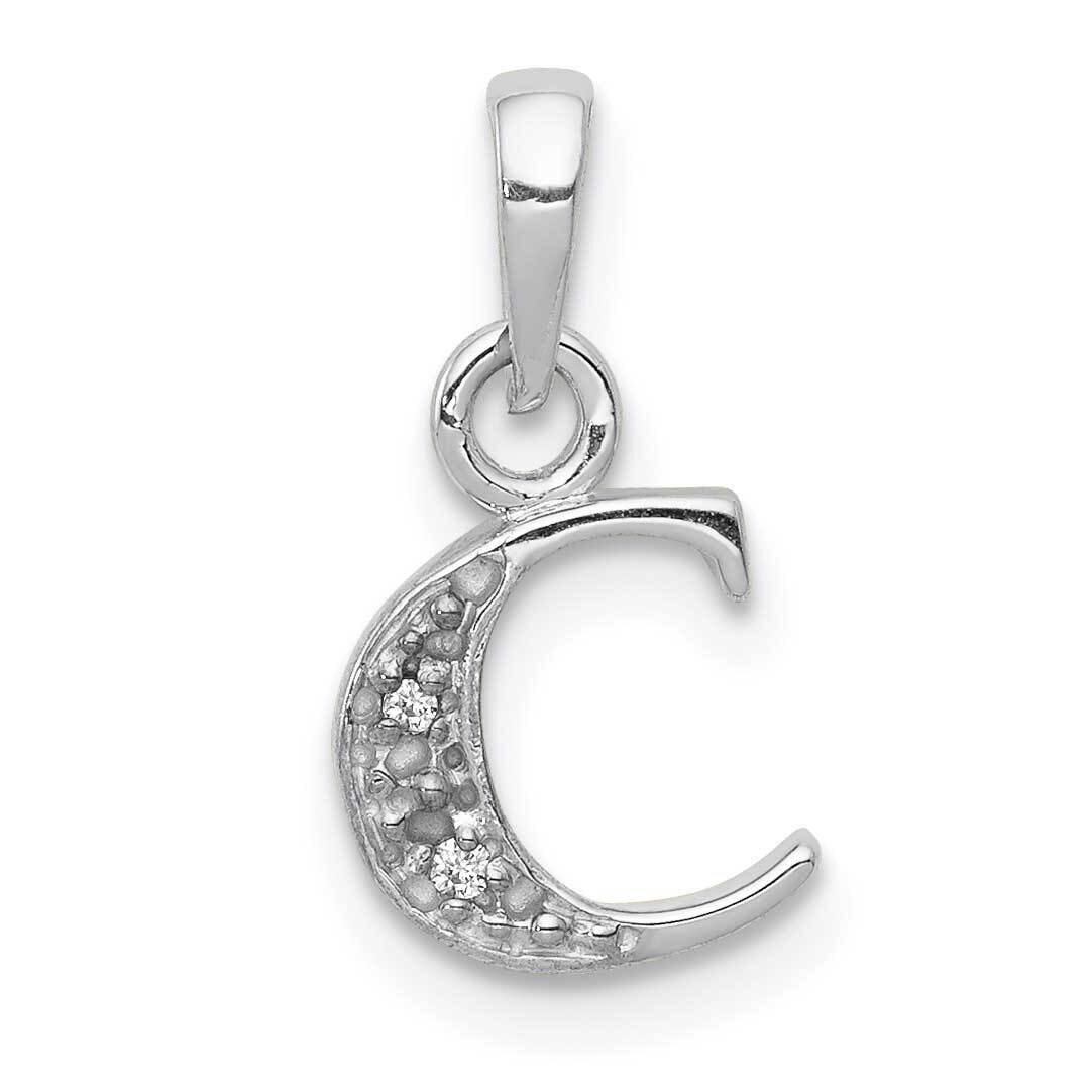 Diamond Initial C Pendant 10k White Gold Diamond 10YC251C, MPN: 10YC251C,