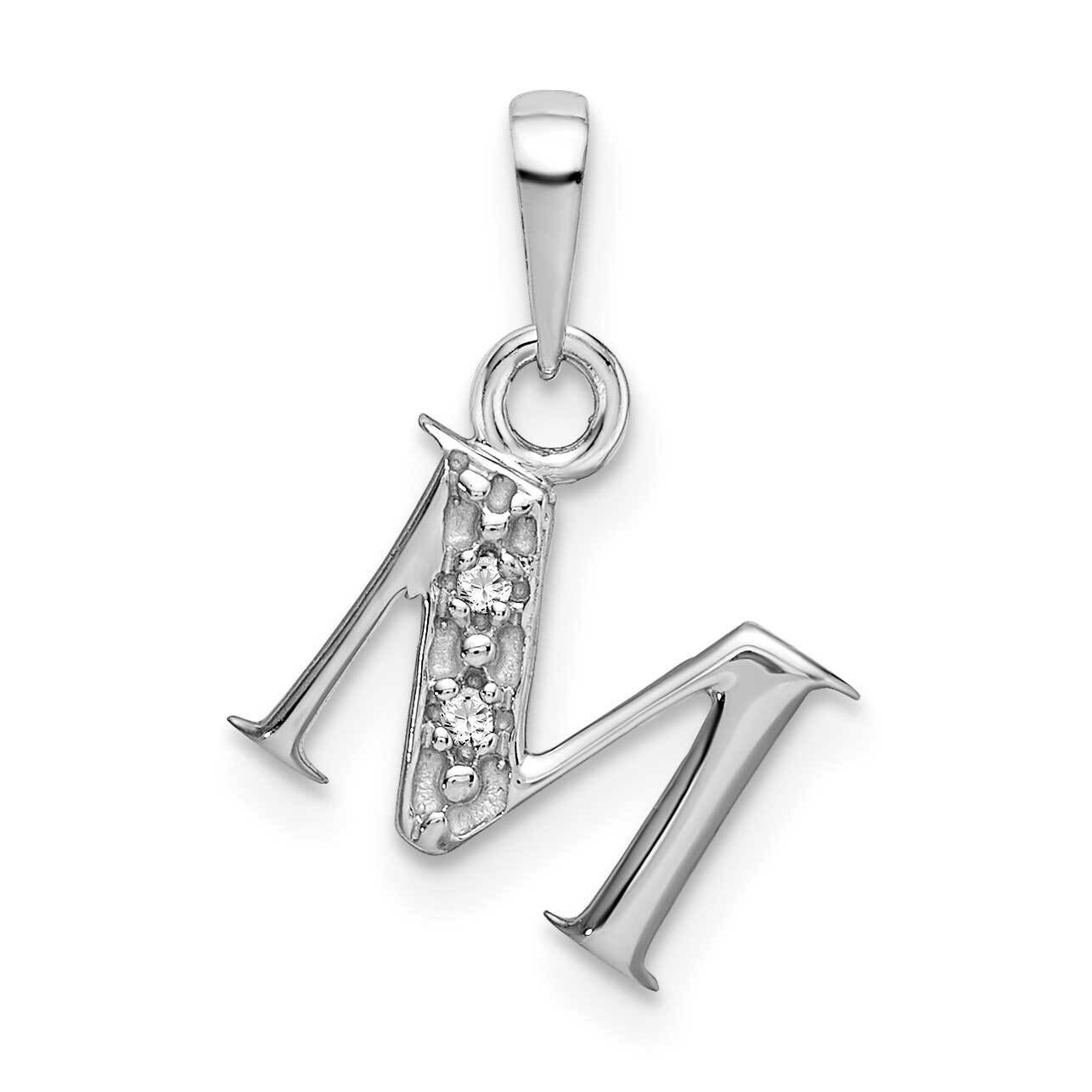 Initial M Charm 10k White Gold 10YC251M, MPN: 10YC251M,