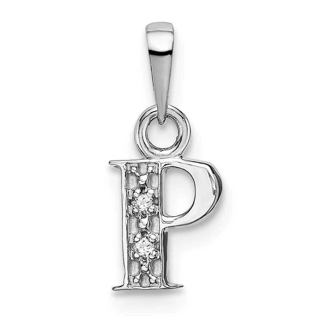 Initial P Charm 10k White Gold 10YC251P