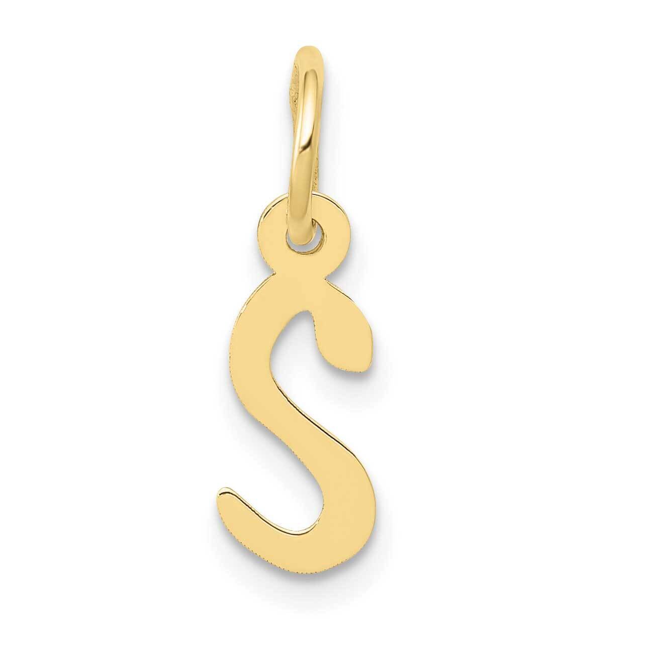 Slanted Block Initial S Charm 10k Gold Small 10YC644S