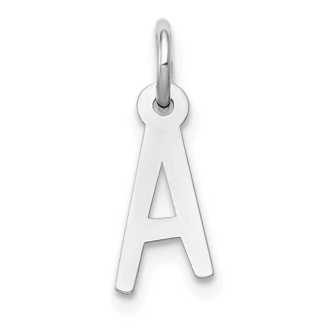 Slanted Block Initial A Charm 10k White Gold Small 10YC645A, MPN: 10YC645A,