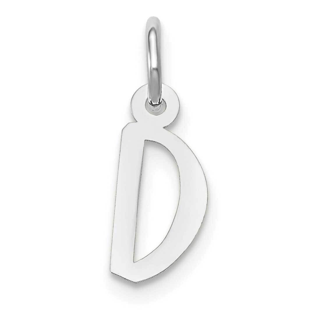 Slanted Block Initial D Charm 10k White Gold Small 10YC645D, MPN: 10YC645D,