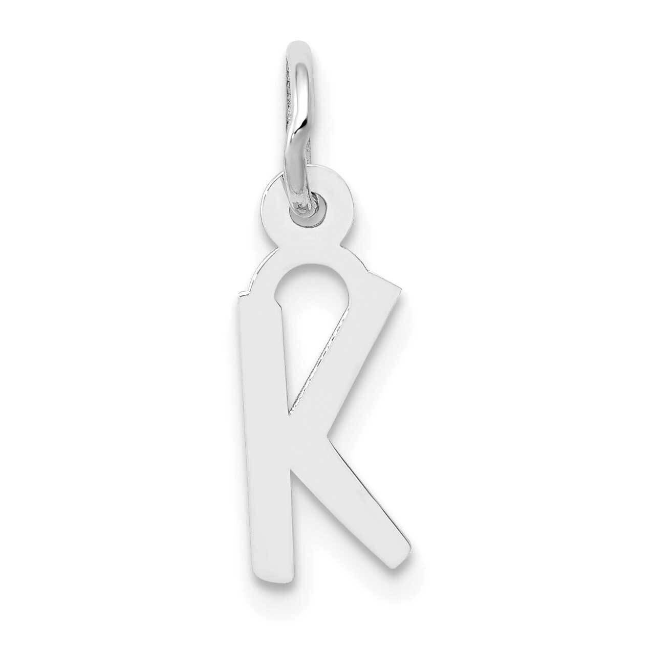 Slanted Block Initial K Charm 10k White Gold Small 10YC645K, MPN: 10YC645K,