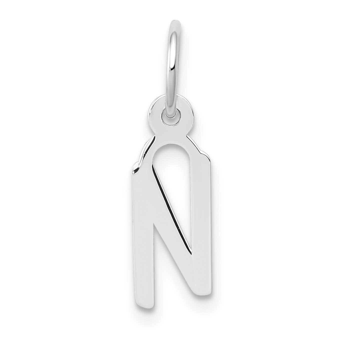 Slanted Block Initial N Charm 10k White Gold Small 10YC645N, MPN: 10YC645N,