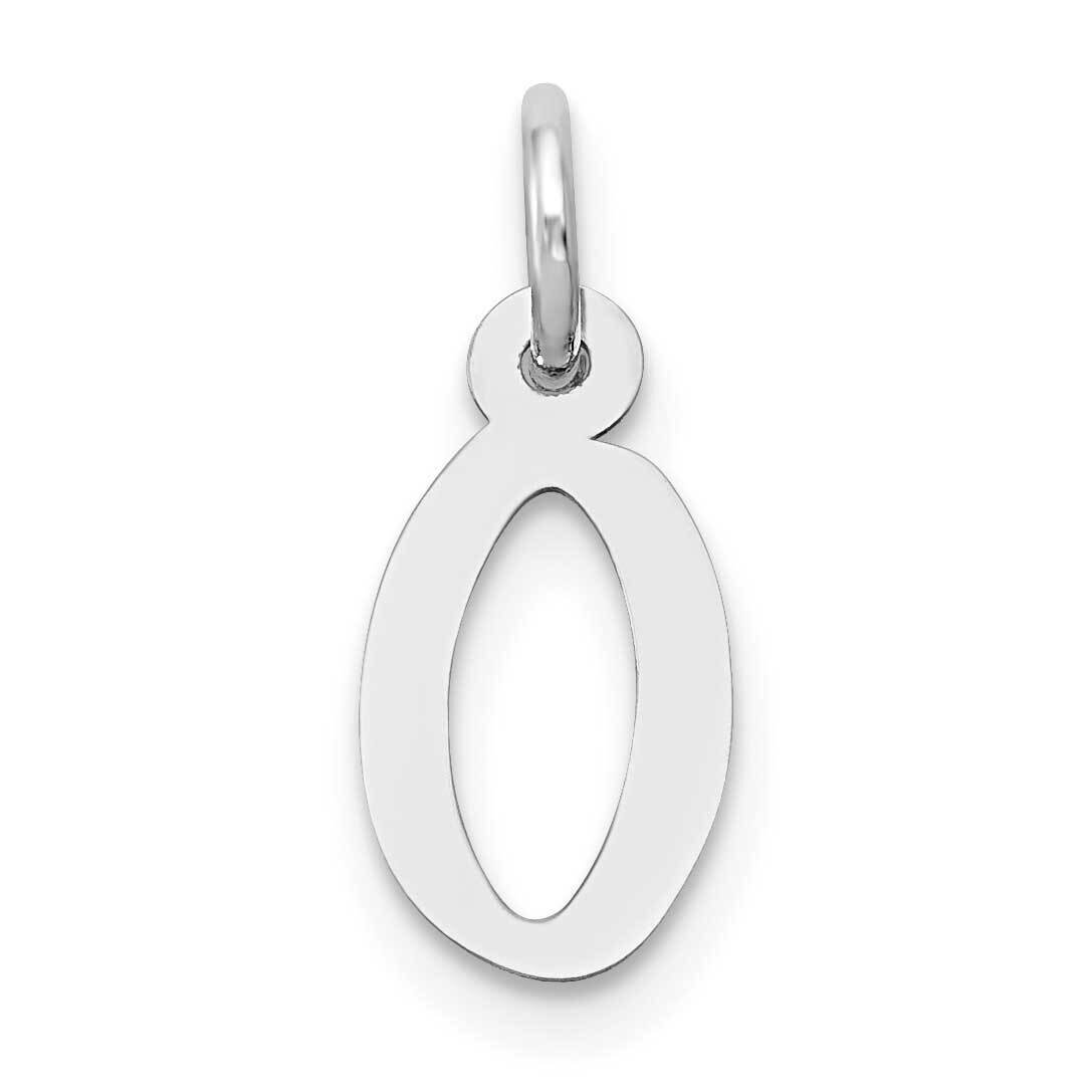 Slanted Block Initial O Charm 10k White Gold Small 10YC645O, MPN: 10YC645O,