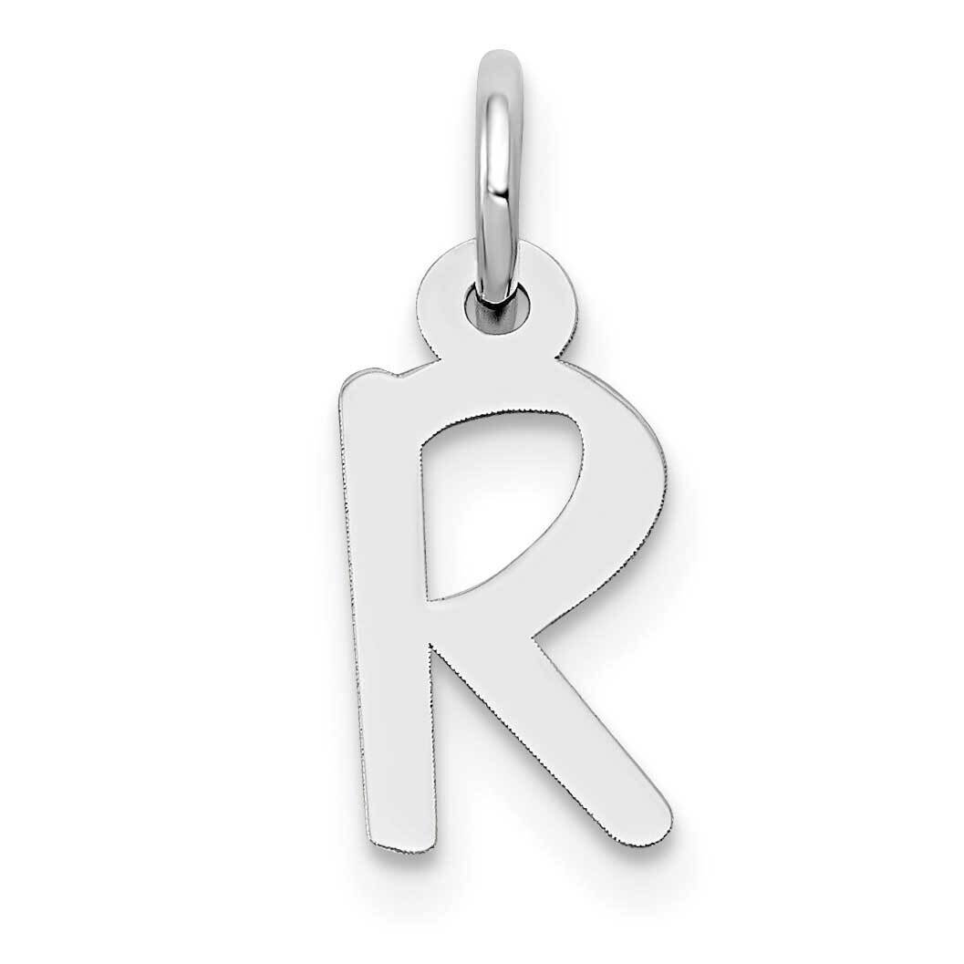 Slanted Block Initial R Charm 10k White Gold Small 10YC645R, MPN: 10YC645R,