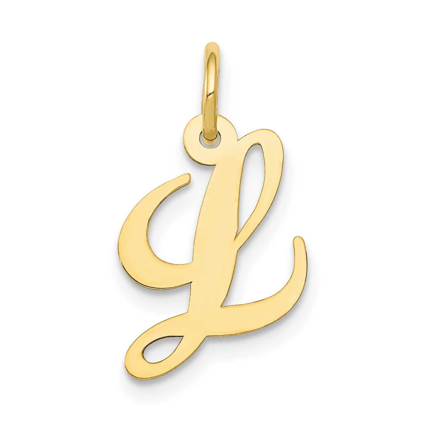 Fancy Script Initial L Charm 10k Gold Small 10YC650L