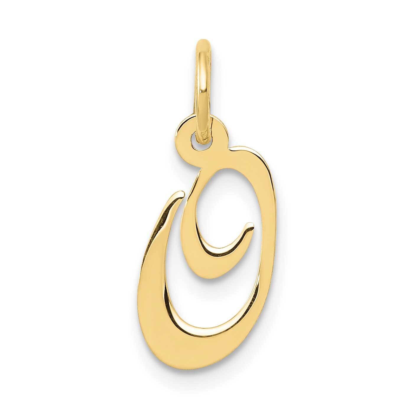 Fancy Script Initial O Charm 10k Gold Small 10YC650O, MPN: 10YC650O,