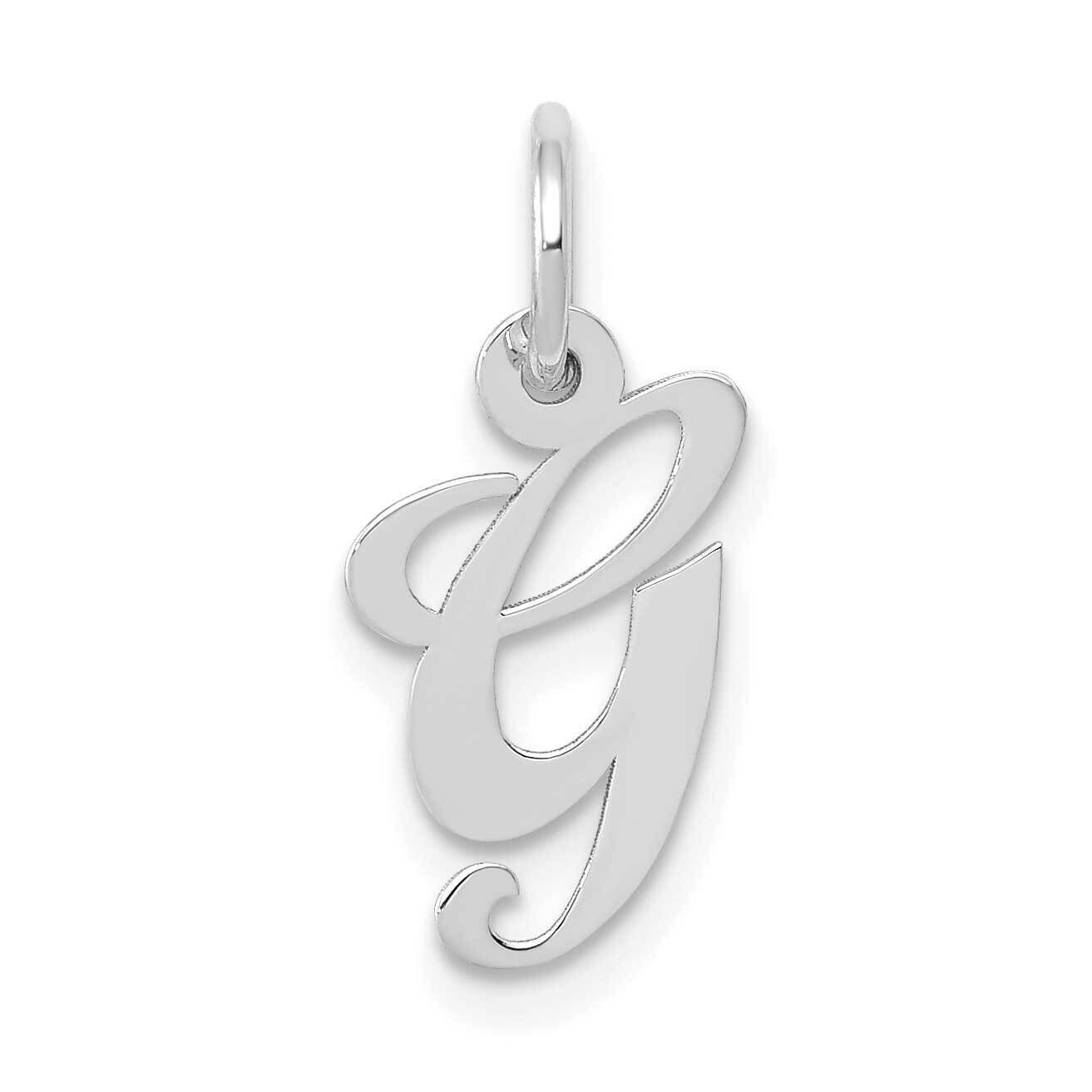 Fancy Script Initial G Charm 10k White Gold Small 10YC651G, MPN: 10YC651G,