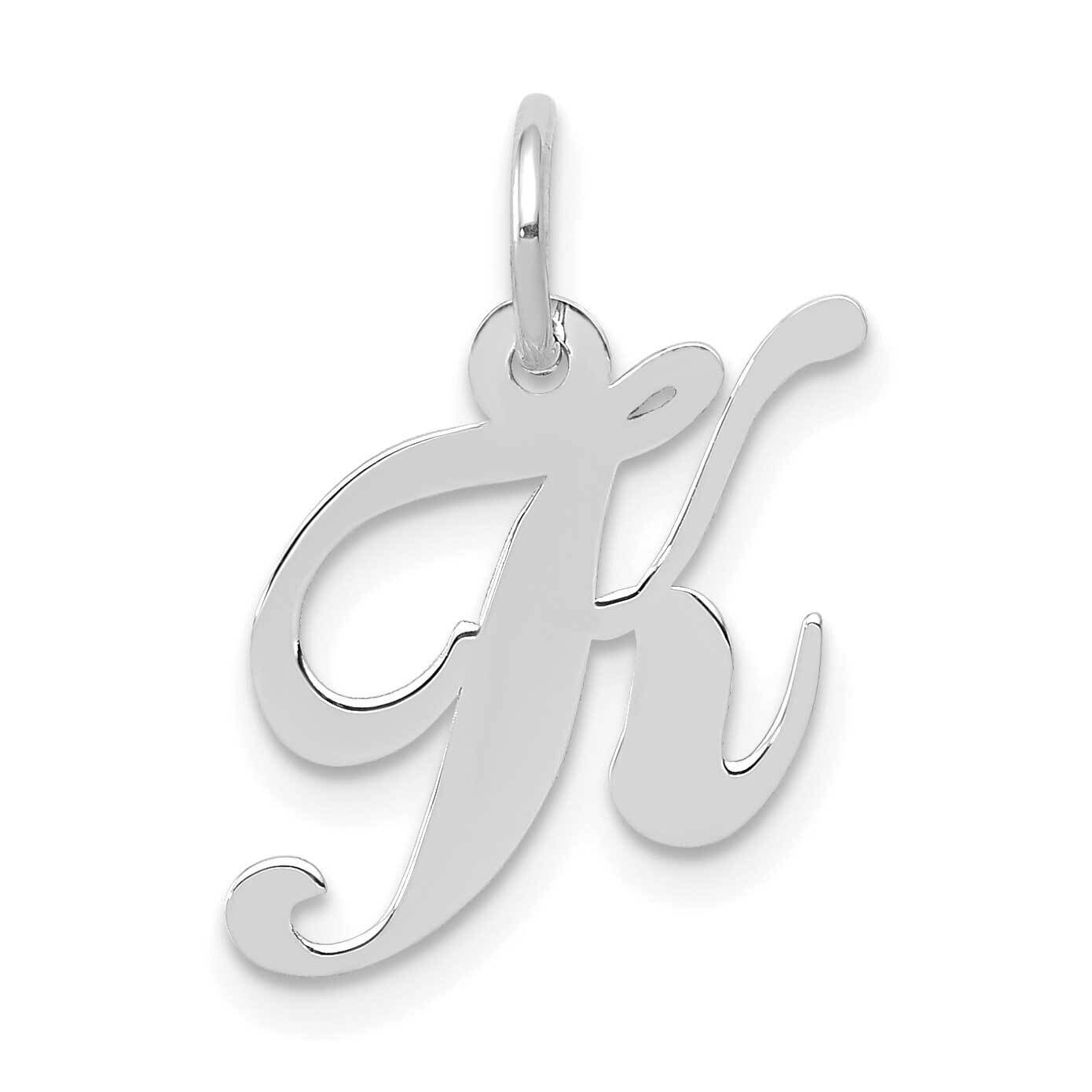 Fancy Script Initial K Charm 10k White Gold Small 10YC651K, MPN: 10YC651K,