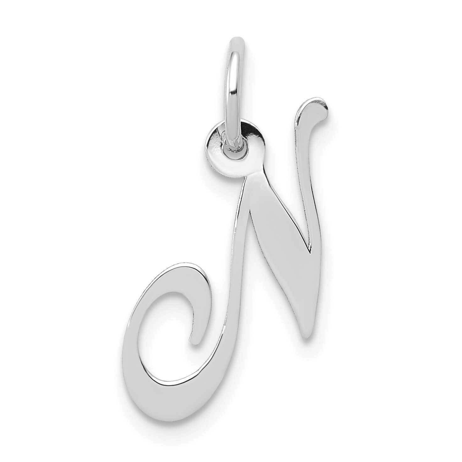 Fancy Script Initial N Charm 10k White Gold Small 10YC651N, MPN: 10YC651N,