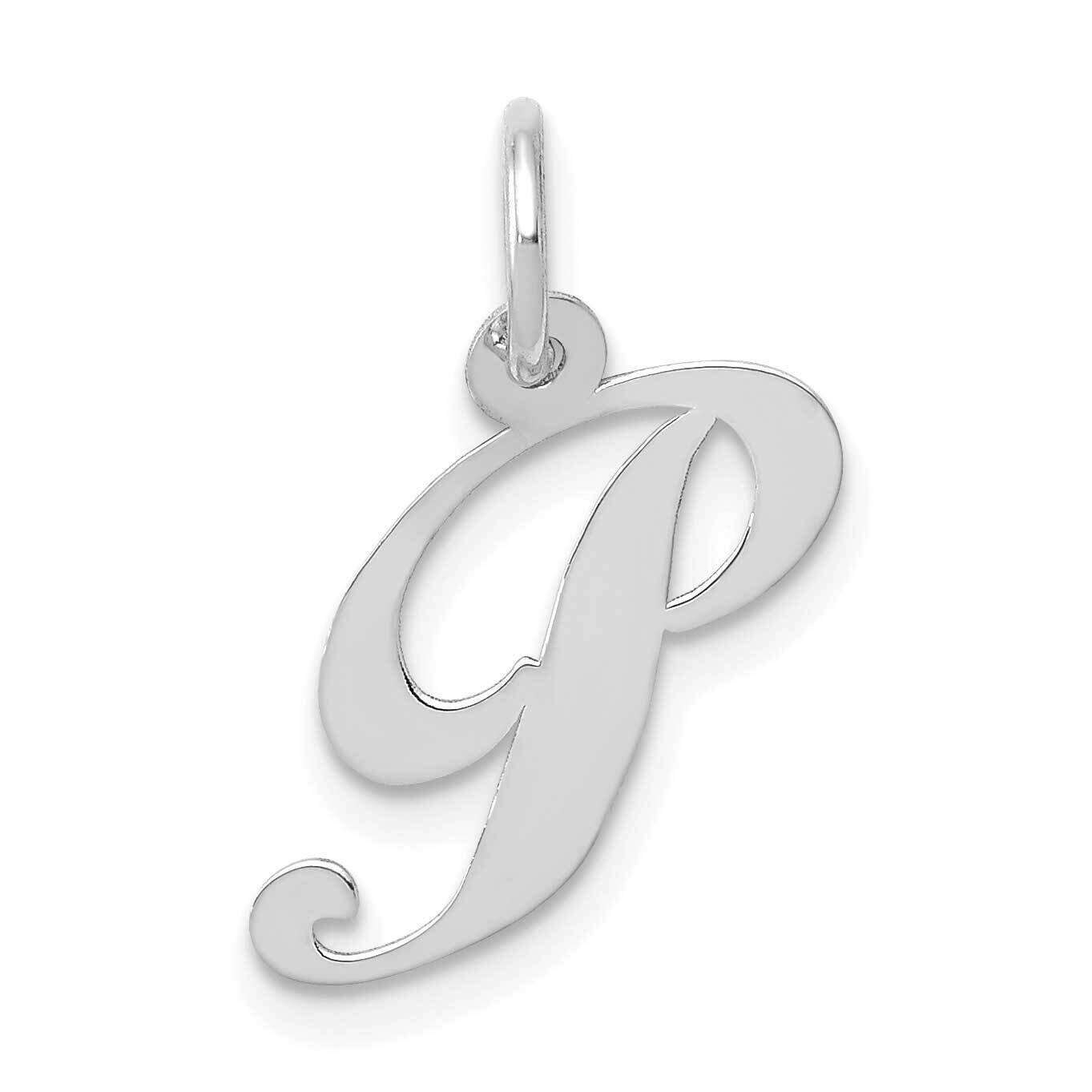 Fancy Script Initial P Charm 10k White Gold Small 10YC651P, MPN: 10YC651P,