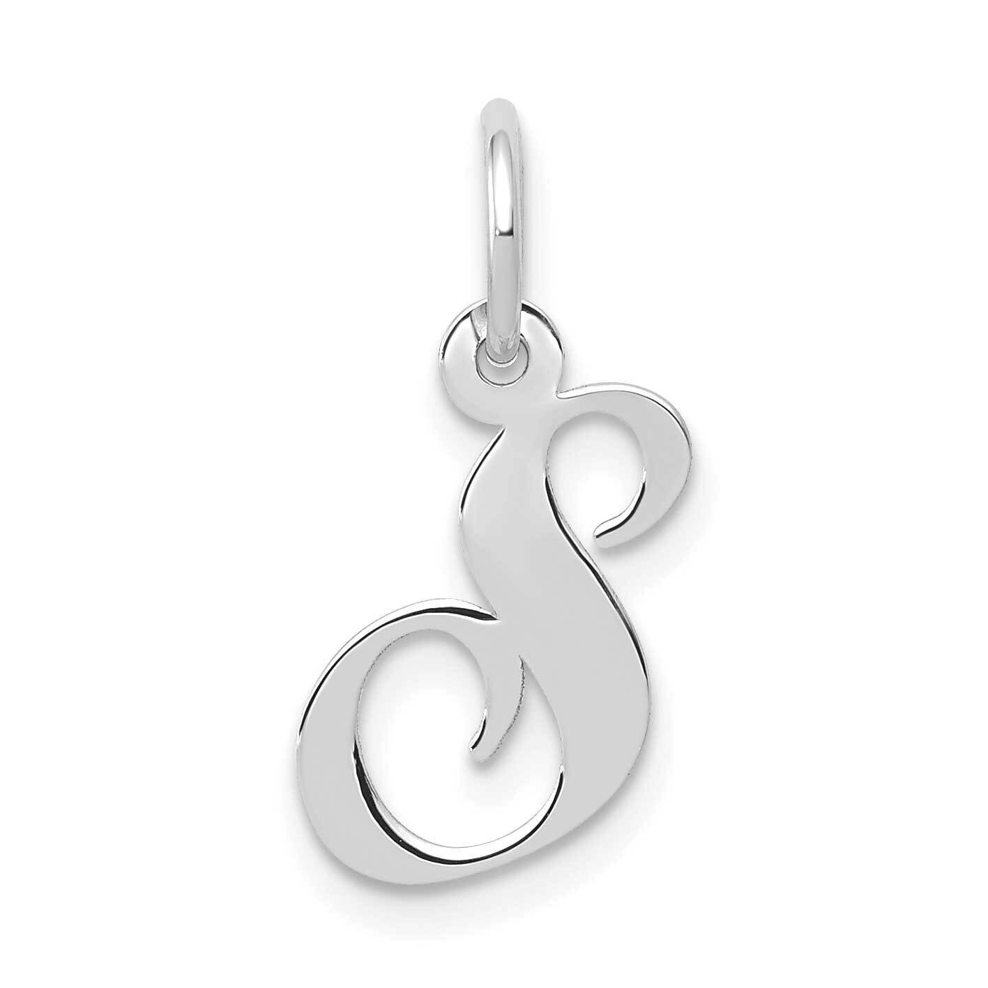 Fancy Script Initial S Charm 10k White Gold Small 10YC651S, MPN: 10YC651S,