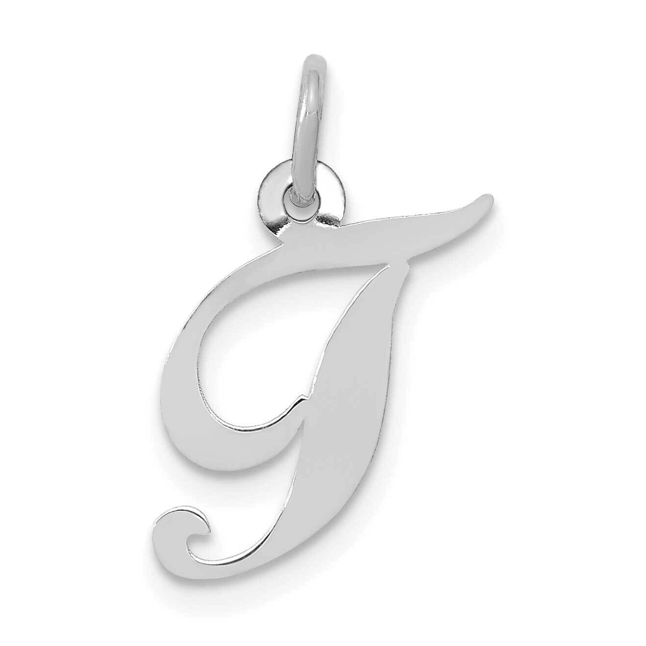Fancy Script Initial T Charm 10k White Gold Small 10YC651T, MPN: 10YC651T,