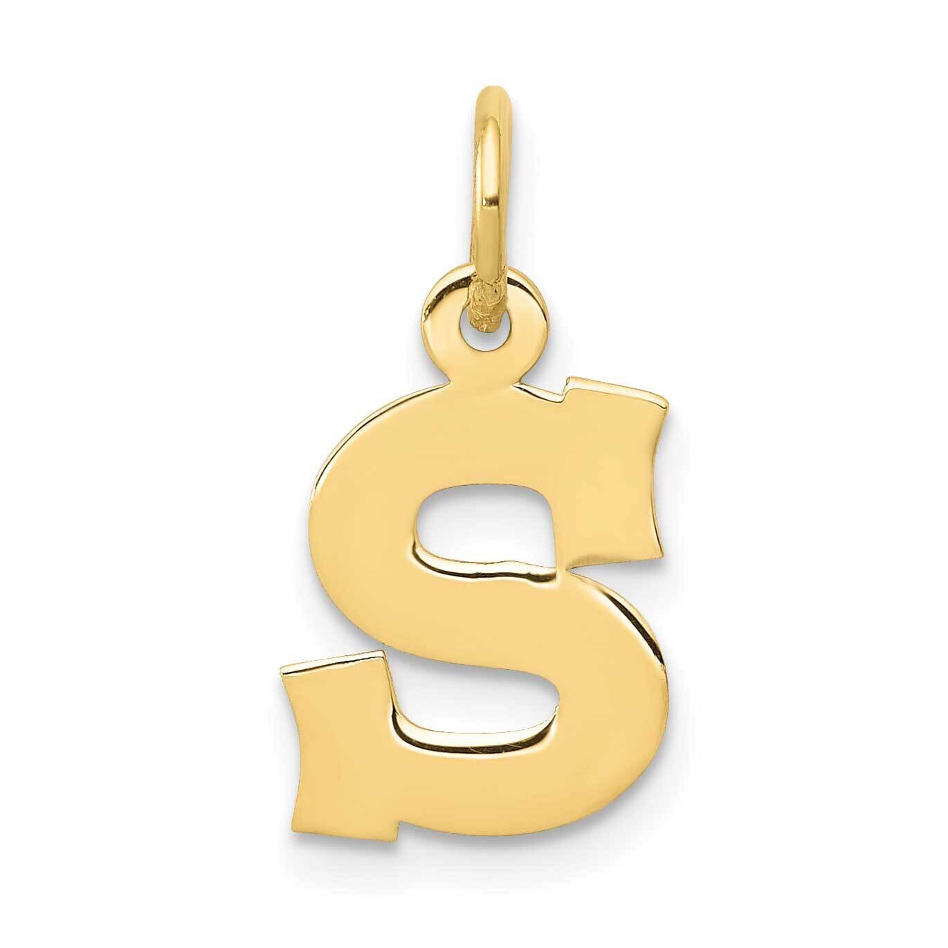 Block Initial S Charm 10k Gold Small 10YC664S