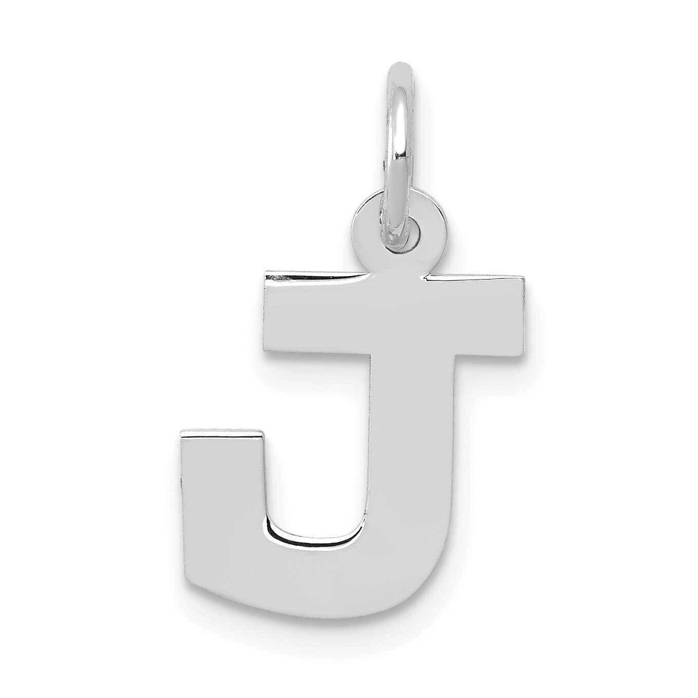 Block Initial J Charm 10k White Gold Small 10YC665J, MPN: 10YC665J,