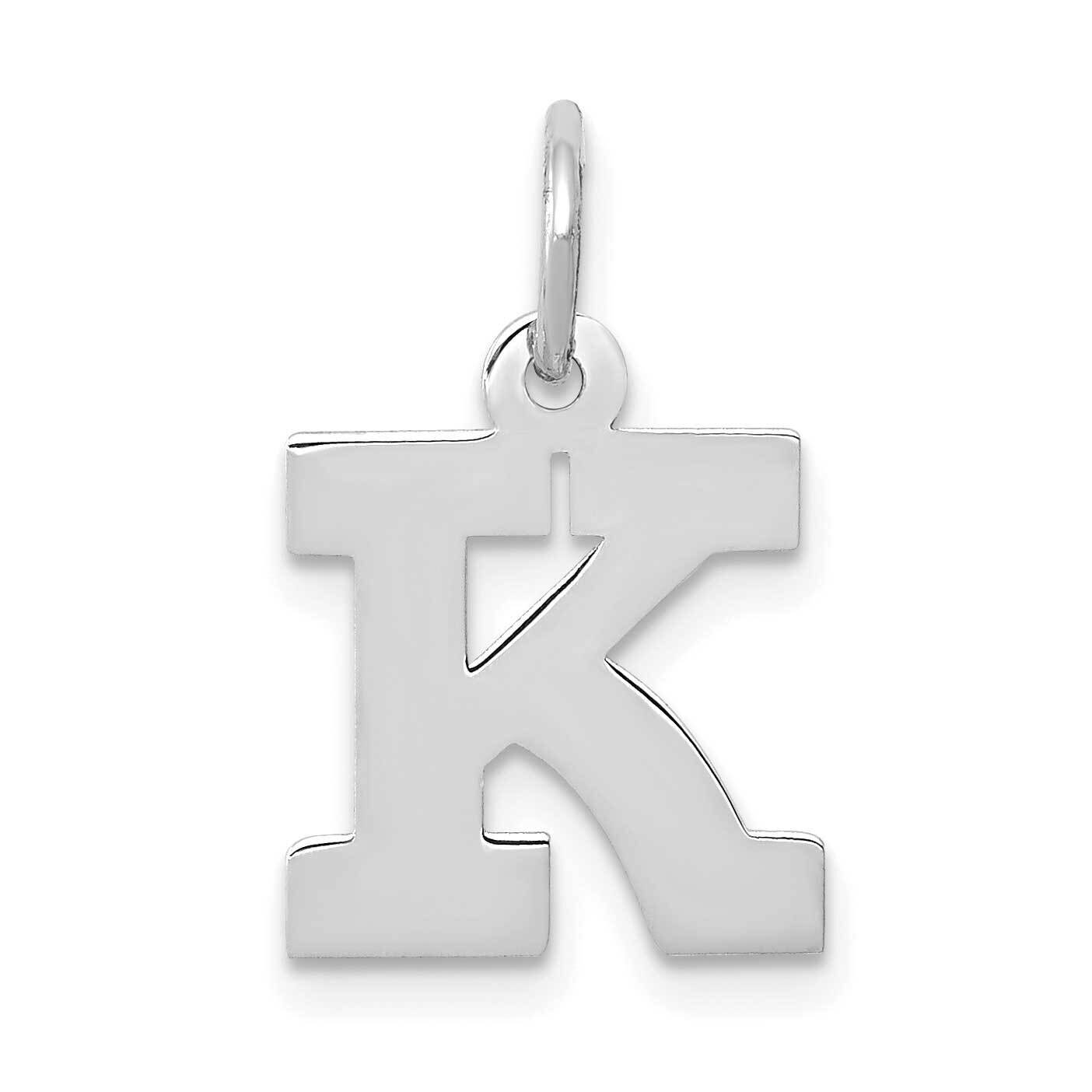 Block Initial K Charm 10k White Gold Small 10YC665K, MPN: 10YC665K,