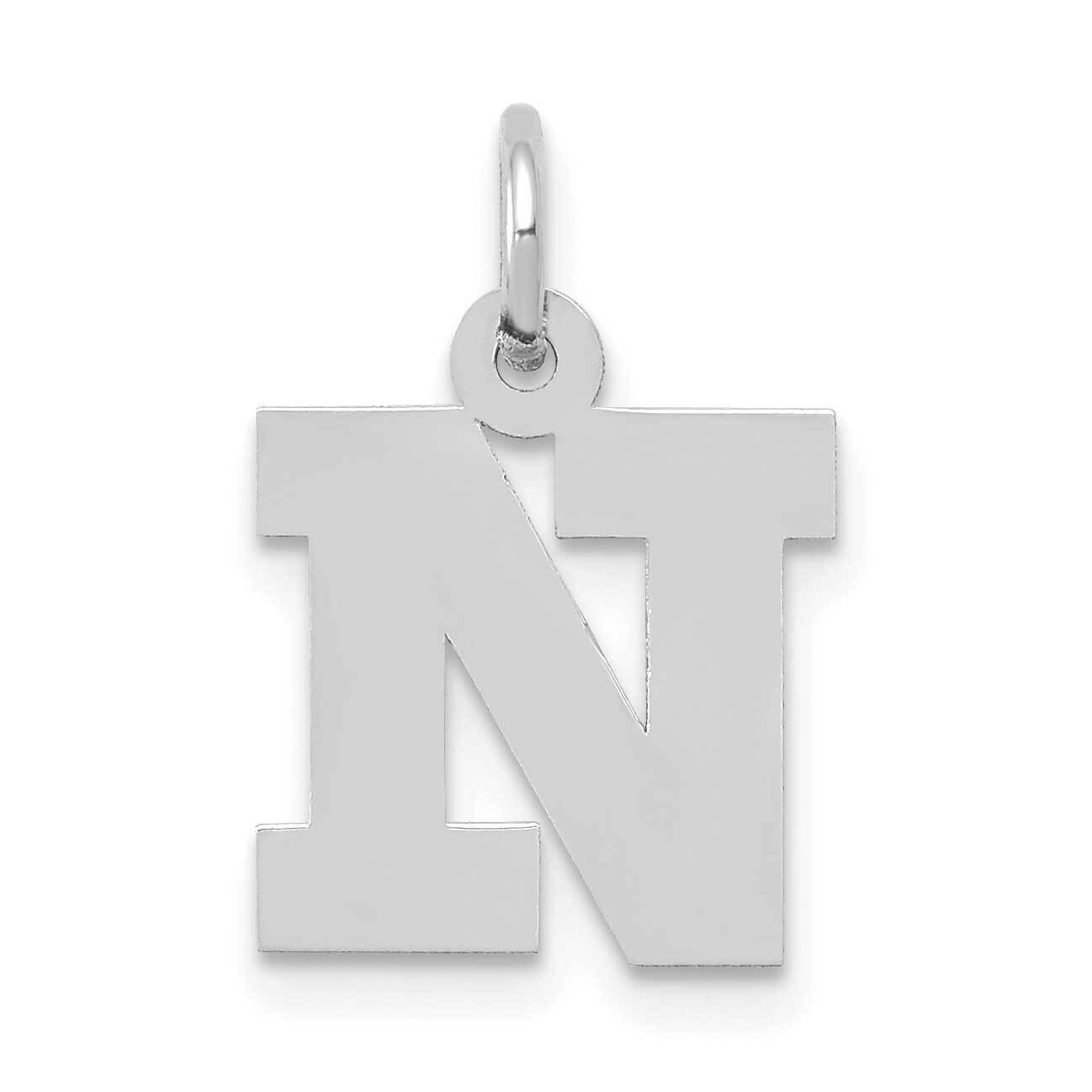 Block Initial N Charm 10k White Gold Small 10YC665N, MPN: 10YC665N,
