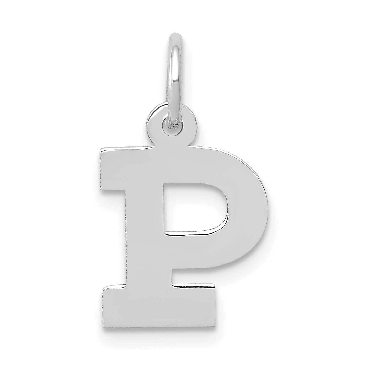 Block Initial P Charm 10k White Gold Small 10YC665P, MPN: 10YC665P,