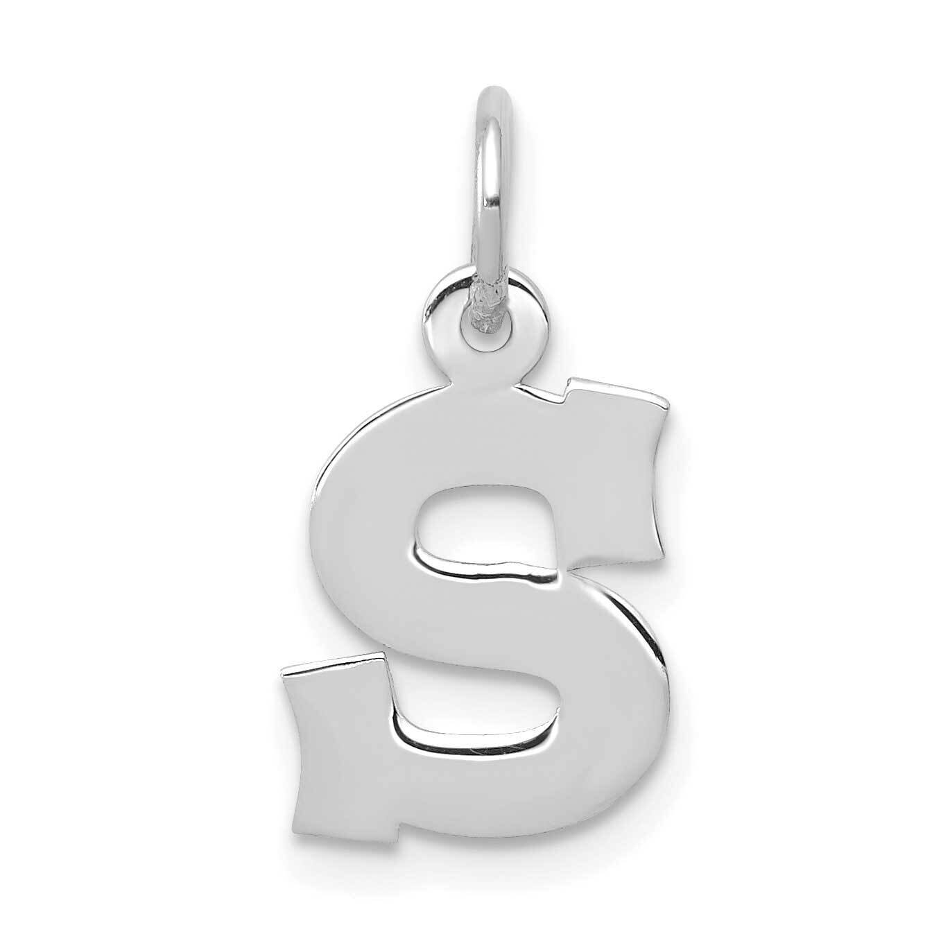 Block Initial S Charm 10k White Gold Small 10YC665S, MPN: 10YC665S,