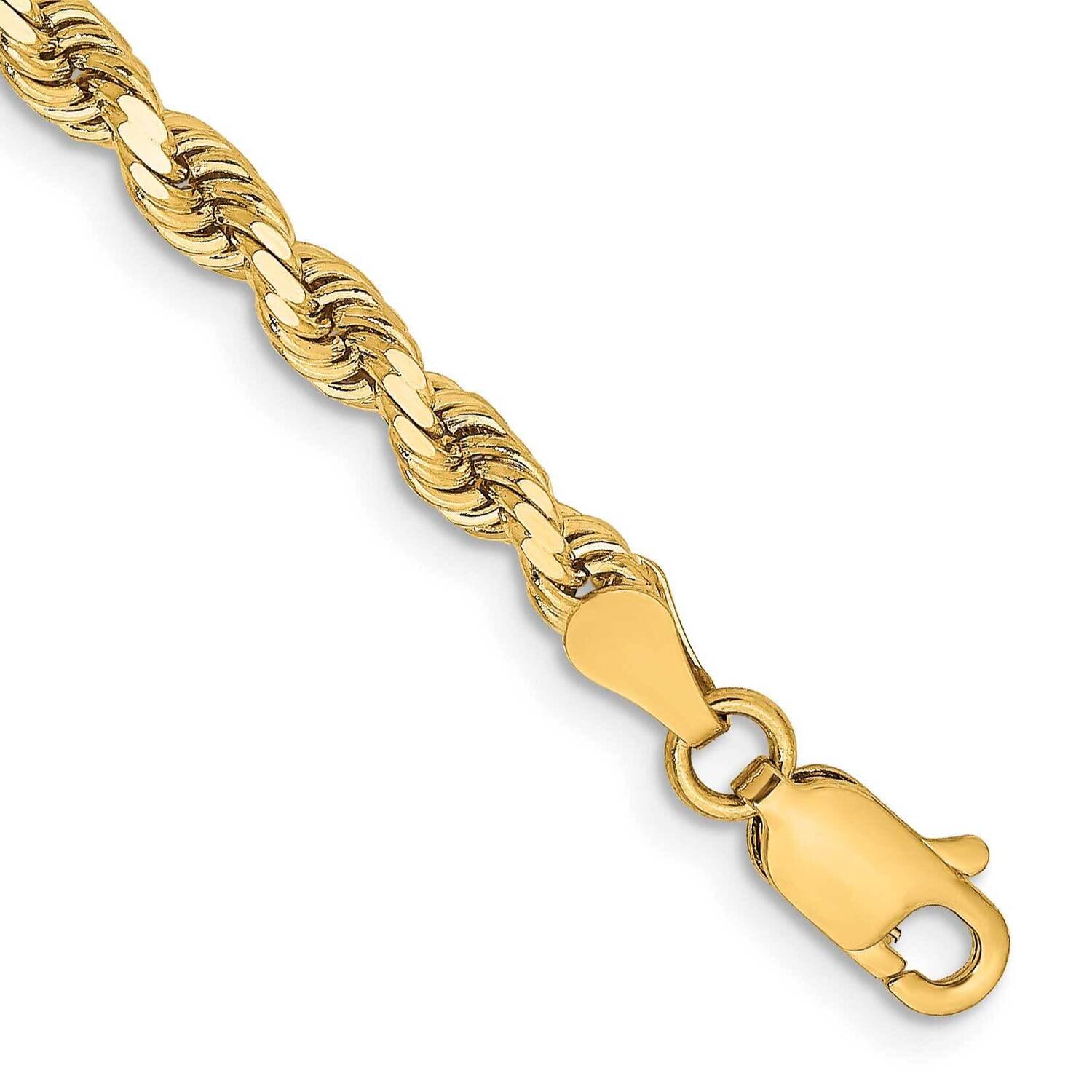 3.25mm Diamond-Cut Rope Chain 7 Inch 14k Gold HB-7248-7