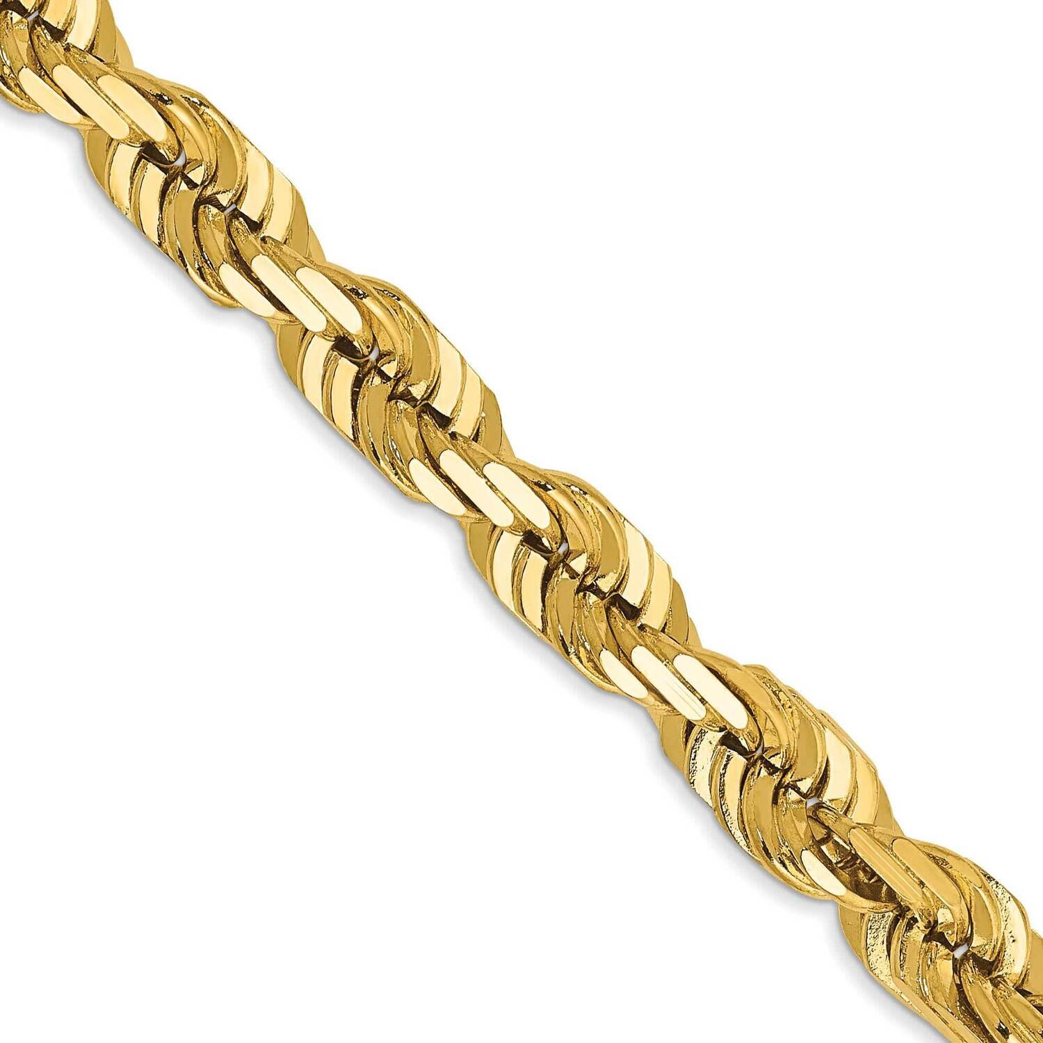5.5mm Diamond-Cut Rope Chain 24 Inch 14k Gold HB-7251-24