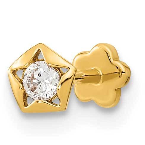 19 Gauge CZ Diamond Star Cartilage Body Jewelry 14k Gold BD189