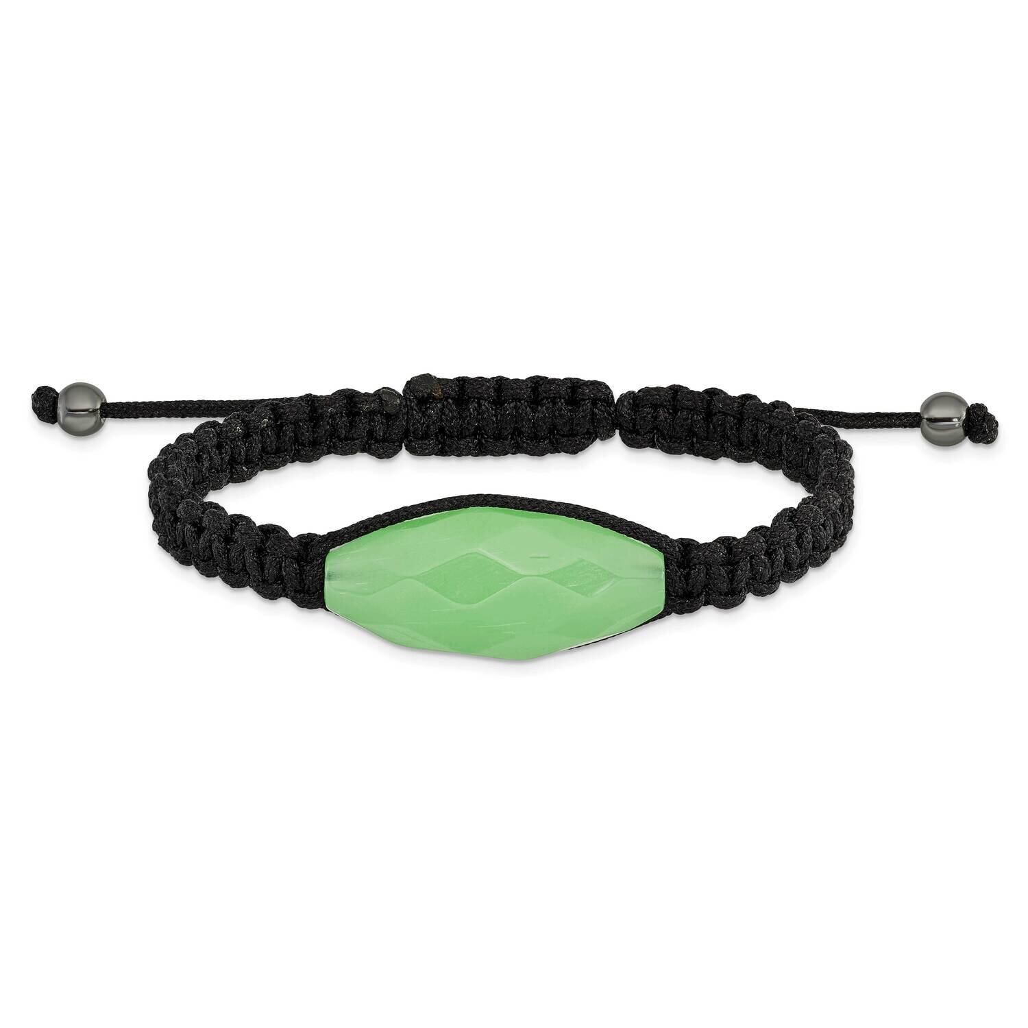 13X30mm Aqua Agate with Hematite and Black Cord Bracelet BF2120, MPN: BF2120, 191101413377