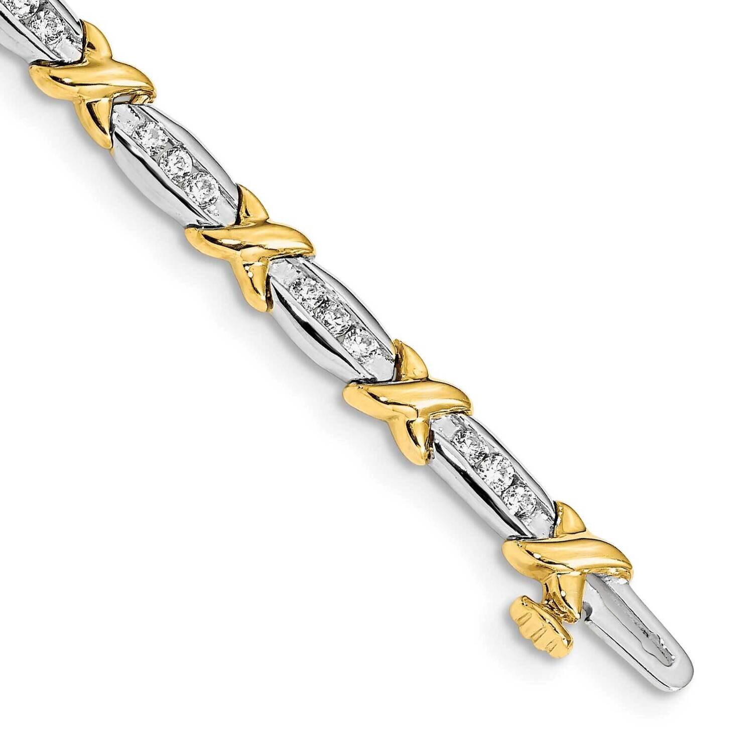 Fancy Diamond Bracelet 7 Inch 14k Two-tone Gold Polished BM4618-100-YWA, MPN: BM4618-100-YWA, 84364…