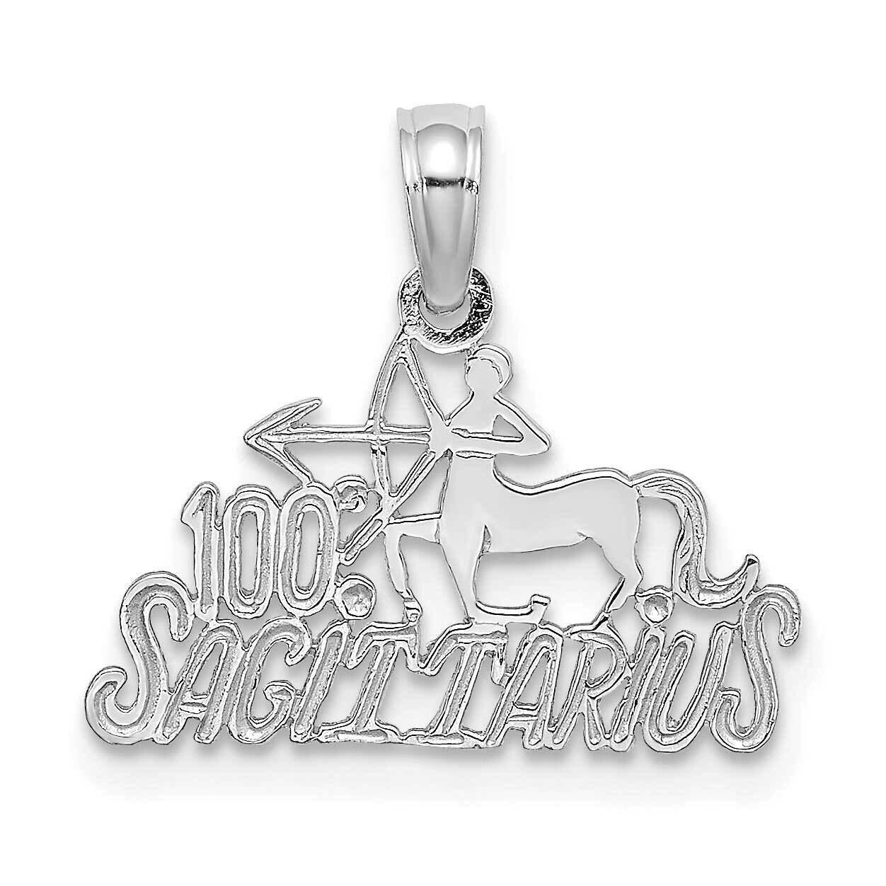 100% Sagittarius Charm 14k White Gold D4062W, MPN: D4062W, 196904069622
