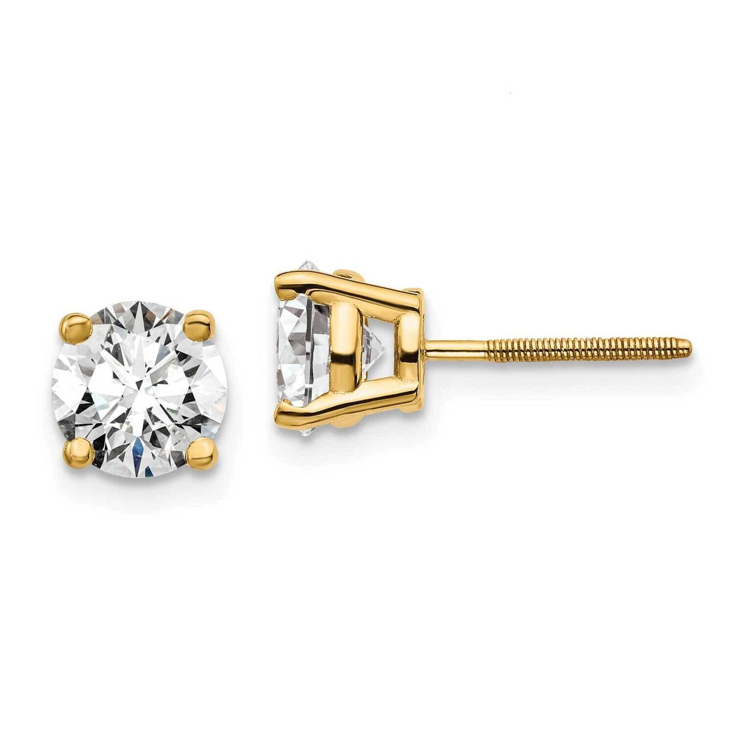 2Ctw Vs/Si, D E F, Lab Grown Diamond Screw Back Earring 14k Gold EM1006S-200-LD