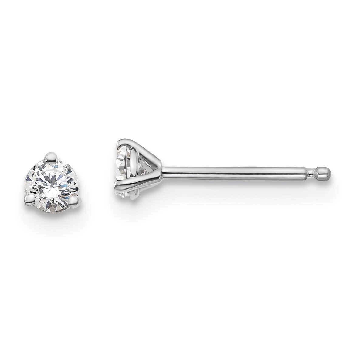 1/10Ctw Vs/Si, D E F, Lab Grown Diamond 3 Prong Earring 14k White Gold EM1007-010-WLD, MPN: EM1007-…